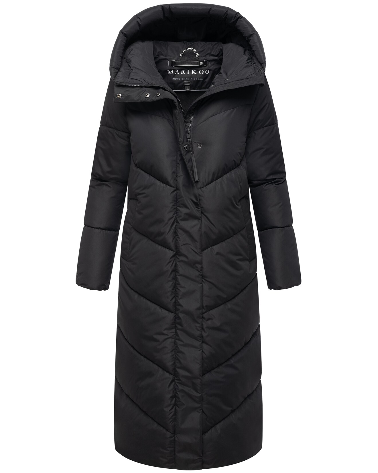 MARIKOO Damen Wintermantel langer Parka Steppmantel warm gefüttert mit Kapuze Anorak Winterjacke wasserabweisend Übergangsjacke Ranjaa