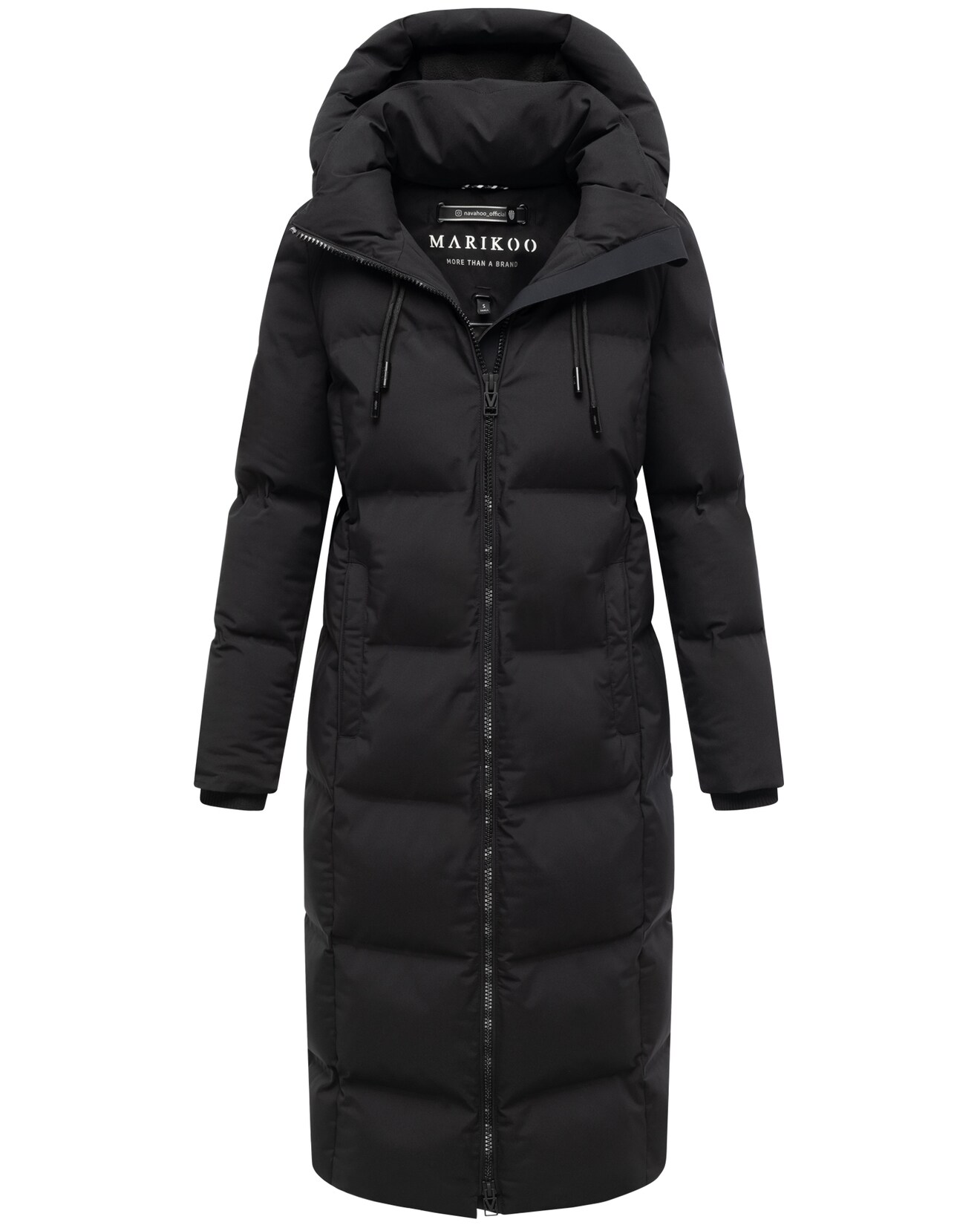 MARIKOO Damen Winter Steppmantel langer Parka, warm gefüttert, vegan, winddicht, wasserabweisend, Mantel mit Kapuze Tikoraa | 04070448077083