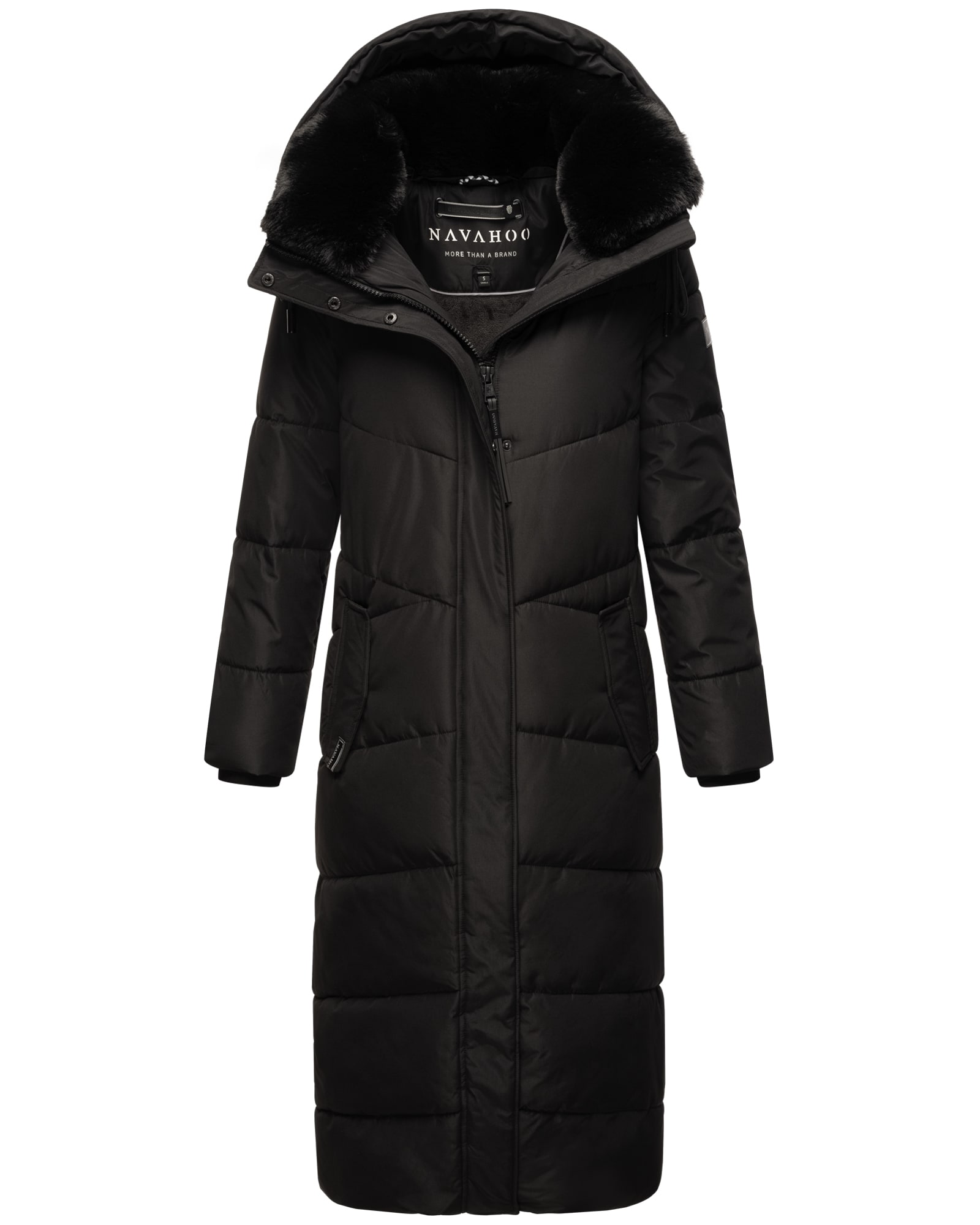 NAVAHOO Damen Steppmantel langer Wintermantel warm Anorak gef&uuml;ttert Teddyfell abnehmbarer Kunstfellkragen & Kapuze Hingucker - Bild 1