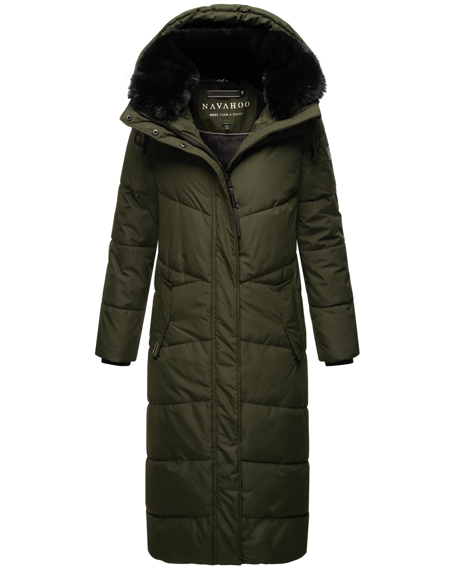 NAVAHOO Damen Steppmantel langer Wintermantel warm Anorak gef&uuml;ttert Teddyfell abnehmbarer Kunstfellkragen & Kapuze Hingucker - Bild 1