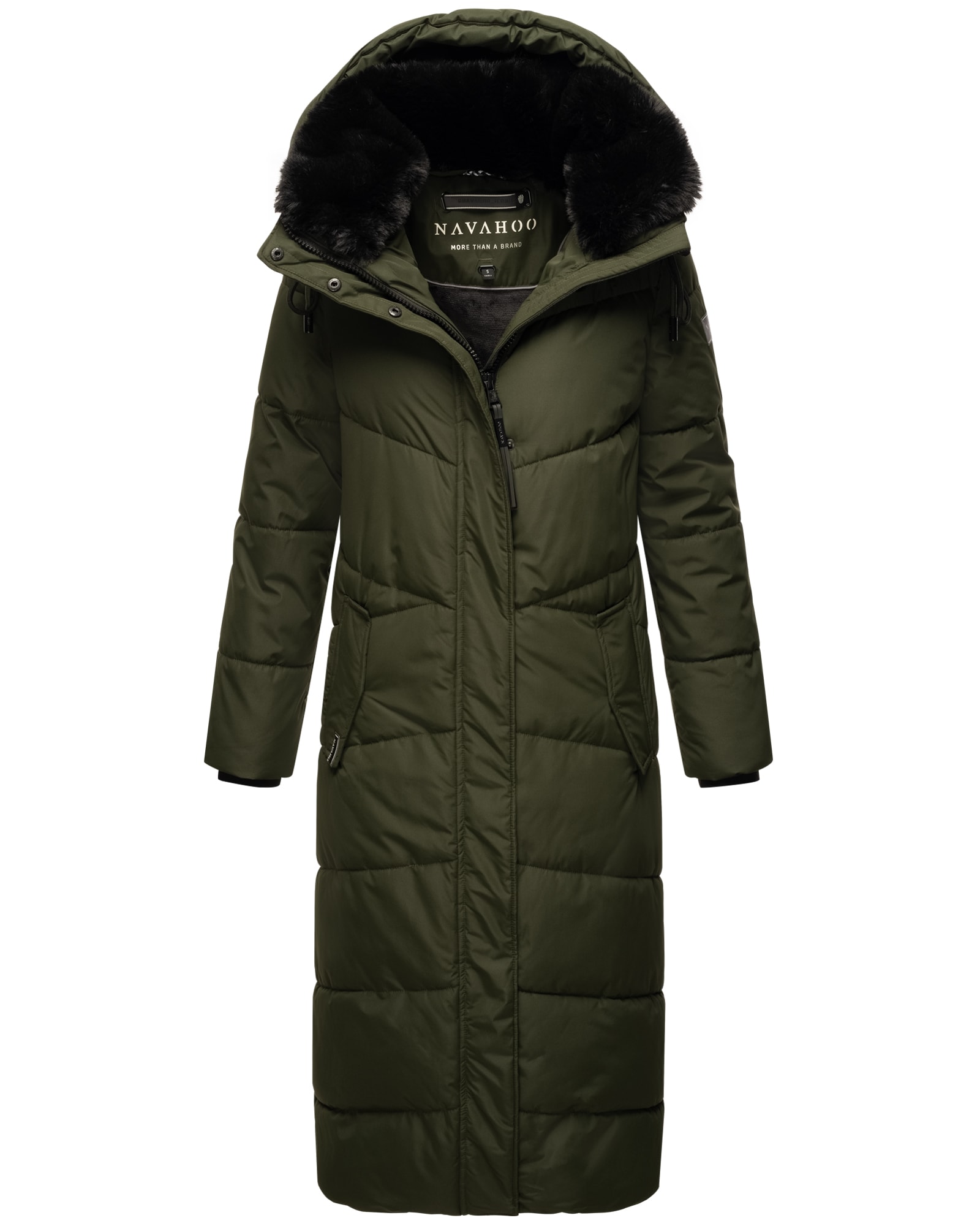 NAVAHOO Damen Steppmantel langer Wintermantel warm Anorak gef&uuml;ttert Teddyfell abnehmbarer Kunstfellkragen & Kapuze Hingucker - Bild 1
