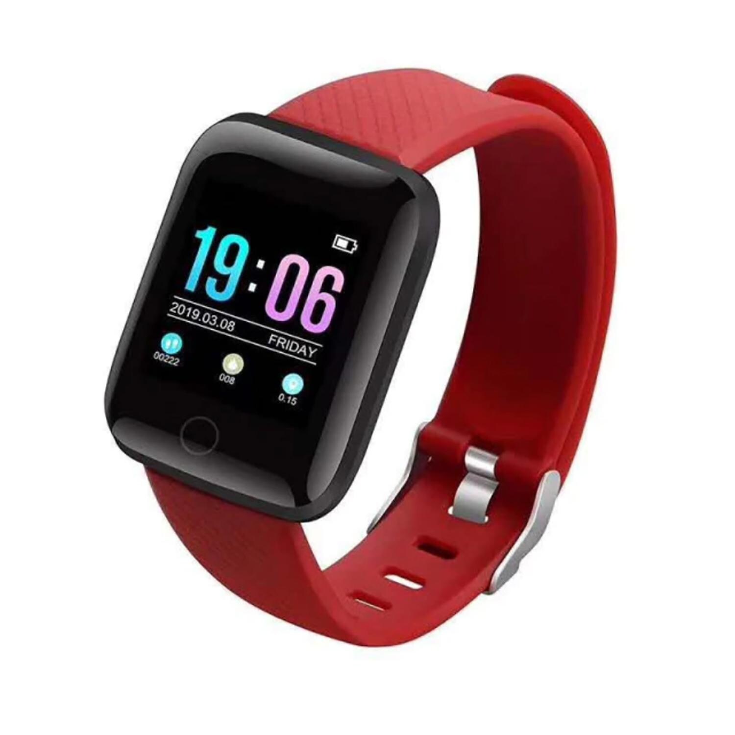 TPFNet Smart Watch / Fitness Tracker IP67 - Silikon Armband - Android & IOS - Violett