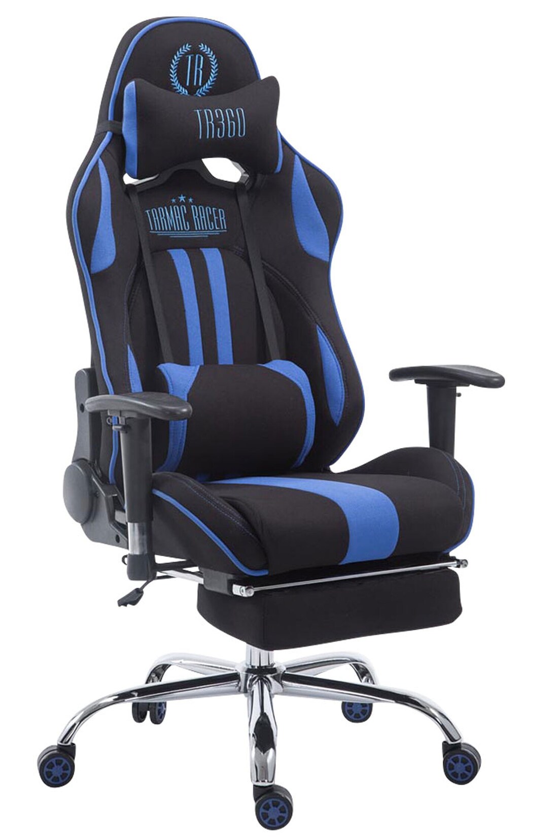 TPFLiving Racing Bürostuhl Limitless Stoff mit Fußablage Schwarz/Gelb