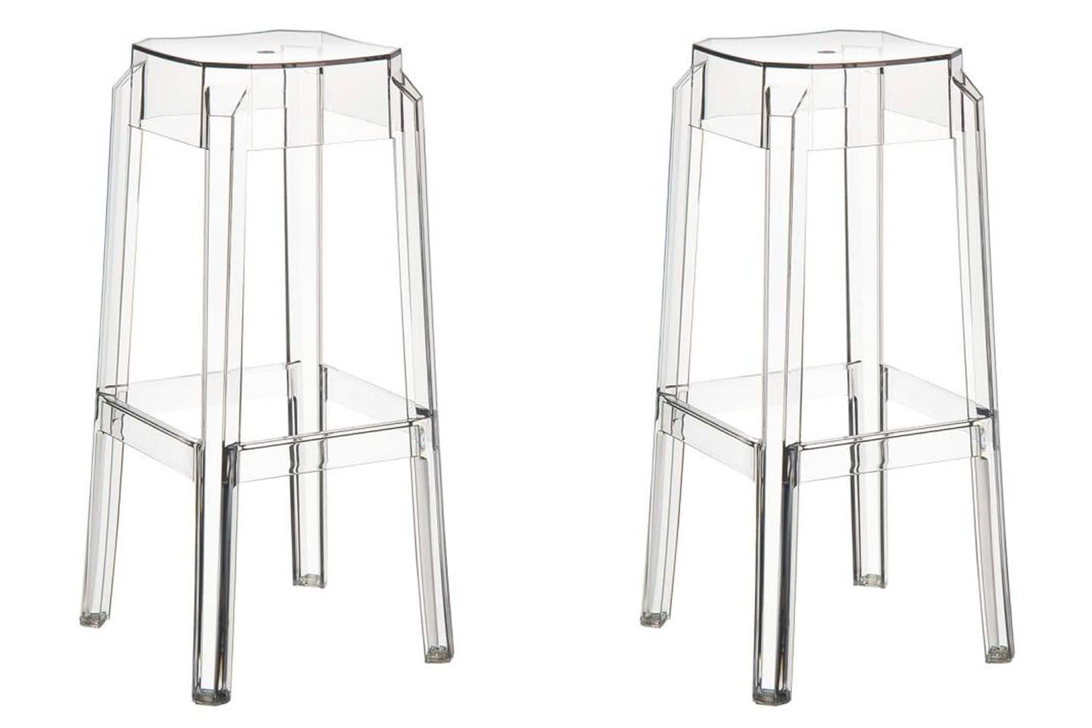 TPFLiving 2er Set Barhocker Faxi Transparent - Bild 1