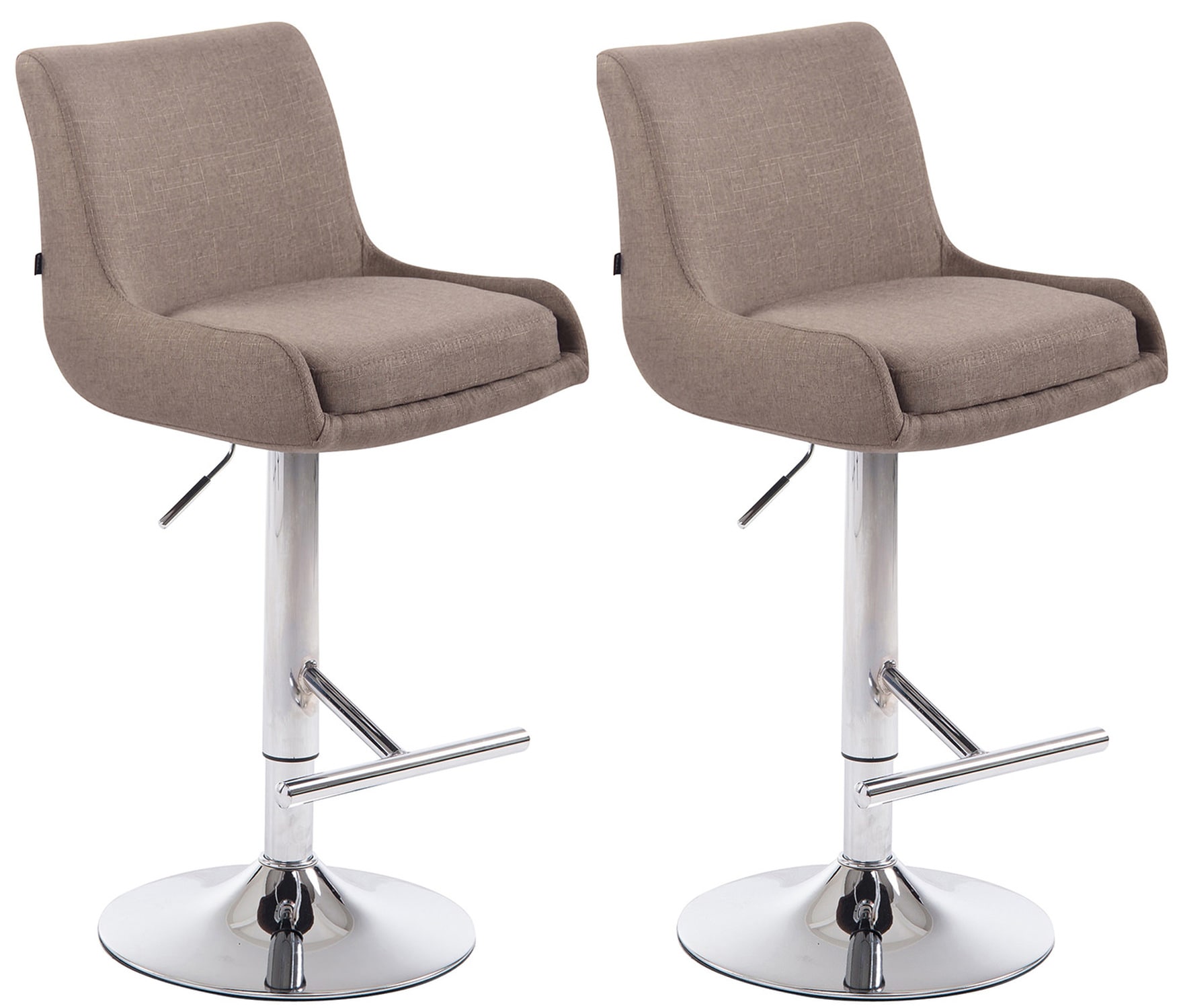 TPFLiving 2er Set Barhocker Cludo Gestell Metall in Chromoptik Stoff Schwarz - Bild 1