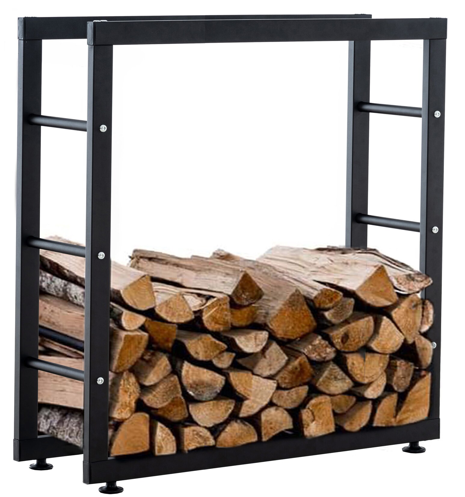 TPFLiving Kaminholzständer Kerry-II 25x60x150 Schwarz