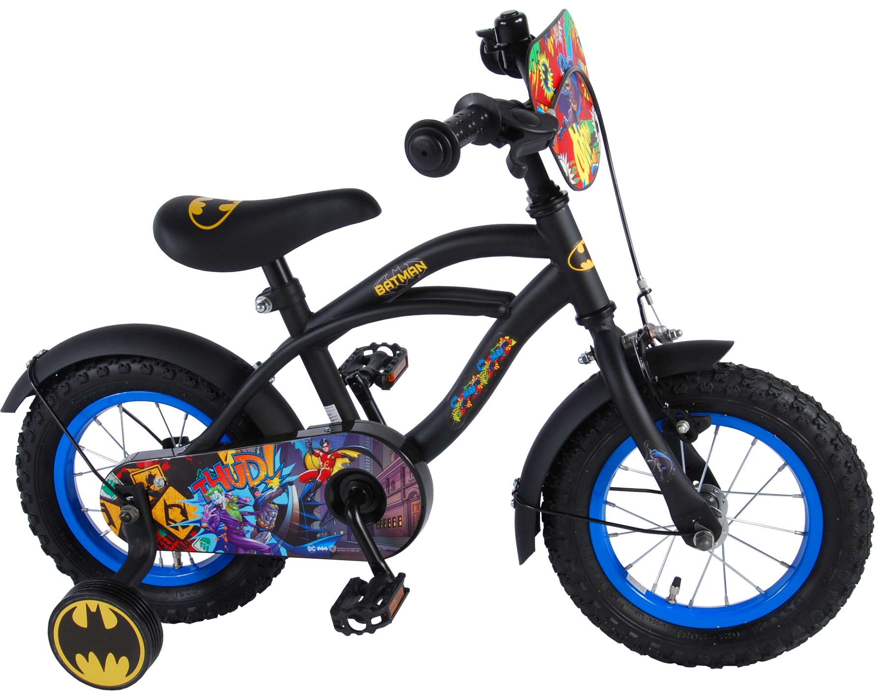 TPFSports DC Batman Kinderfahrrad - Jungen - 12 Zoll - R&uuml;cktritt + Handbremse - Schwarz - Bild 1