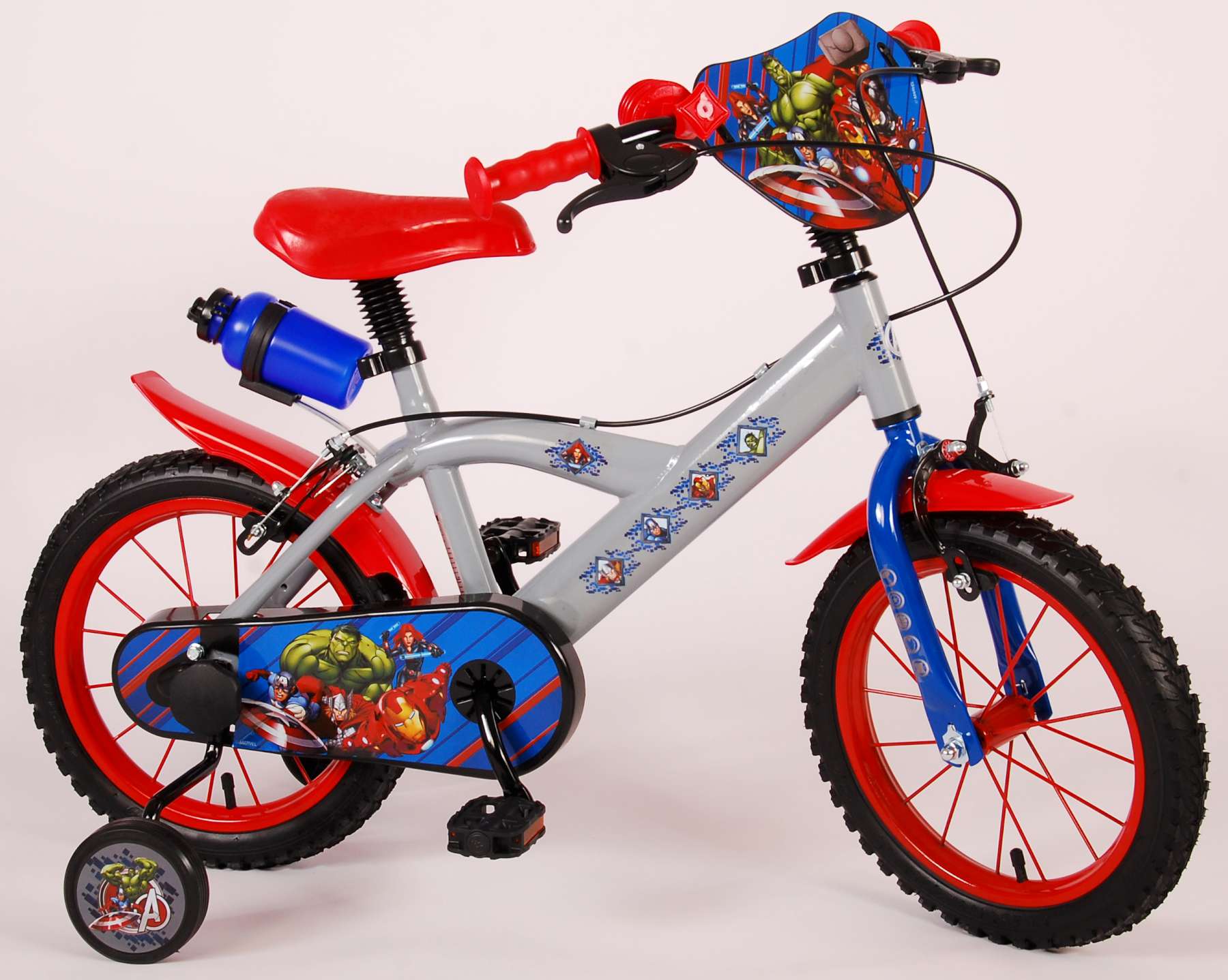 TPFSports Disney Avengers Kinderfahrrad - Jungen - 14 Zoll - 2 Handbremsen - Grau - Bild 1