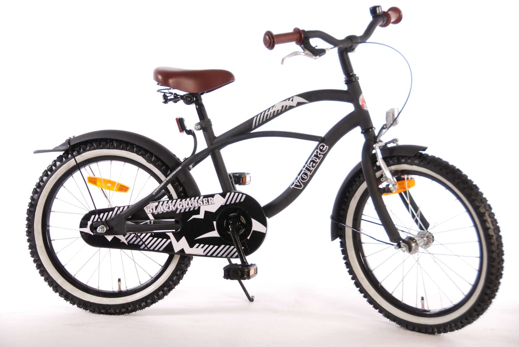 TPFSports Black Cruiser Kinderfahrrad - Jungen - 18 Zoll - R&uuml;cktritt + Handbremse - Schwarz - Bild 1