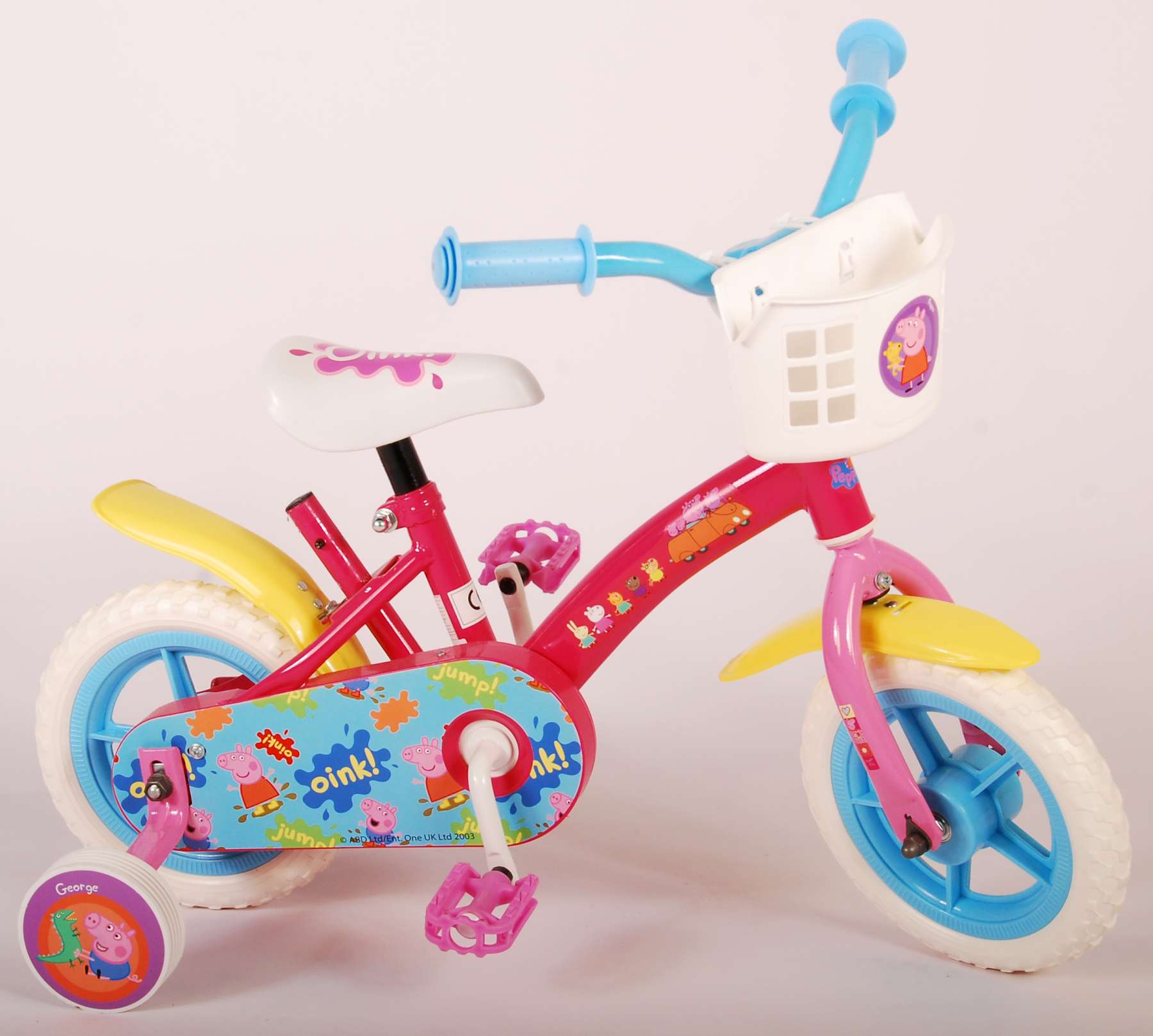 TPFSports Peppa Pig Kinderfahrrad - M&auml;dchen - 10 Zoll - Fester Gang - Pink/Blau - Bild 1