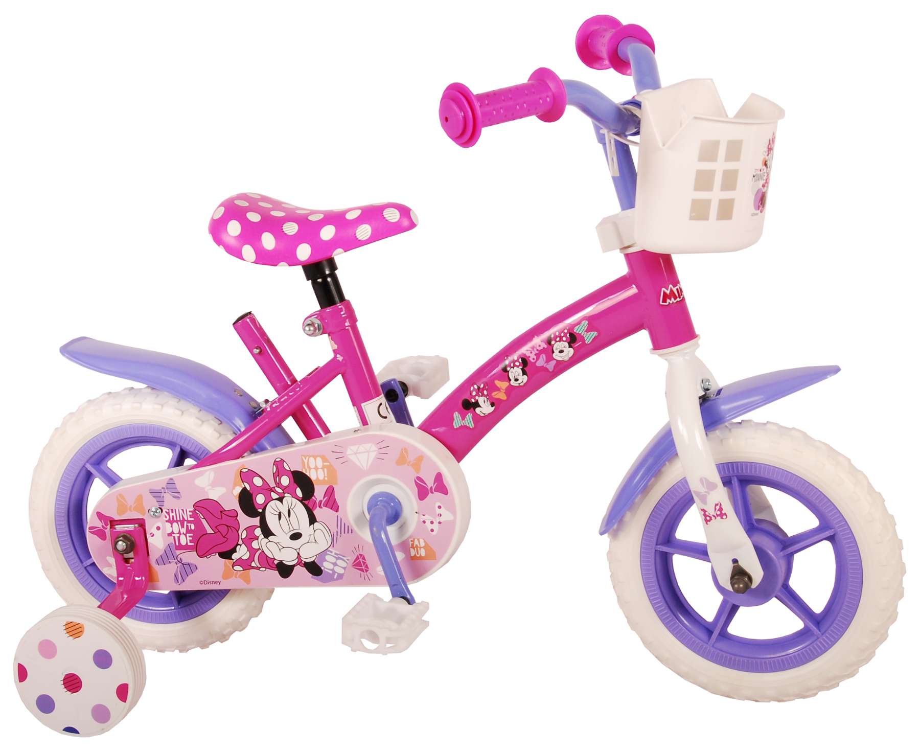 TPFSports Disney Minnie Cutest Ever! Kinderfahrrad - Mdchen - 10 Zoll -  Fester Gang - Pink / Wei / Lila online kaufen bei Netto