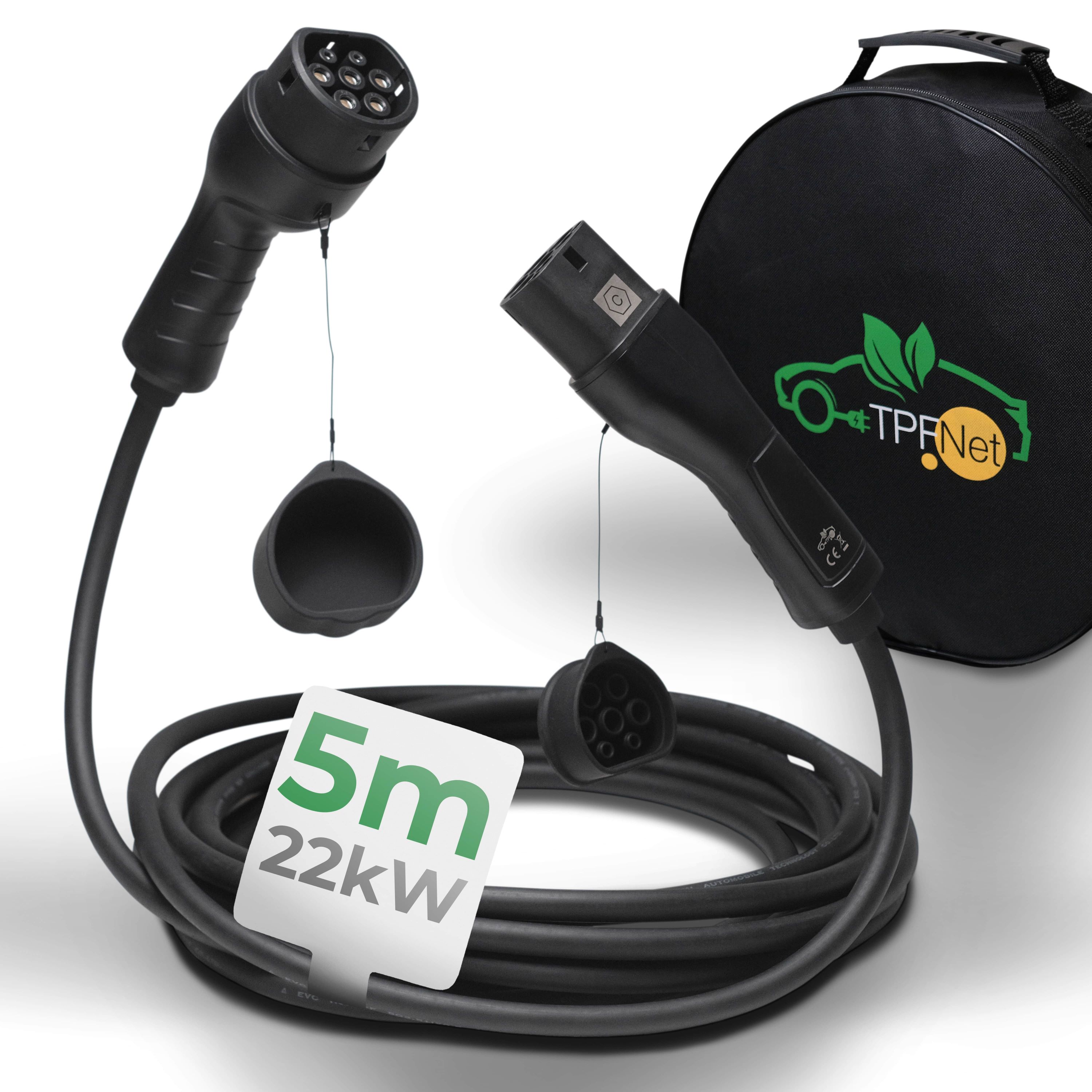 TPFNet Typ 2 E-Auto Ladekabel 22kW, 32A, 3-Phasig, 5m - Bild 1
