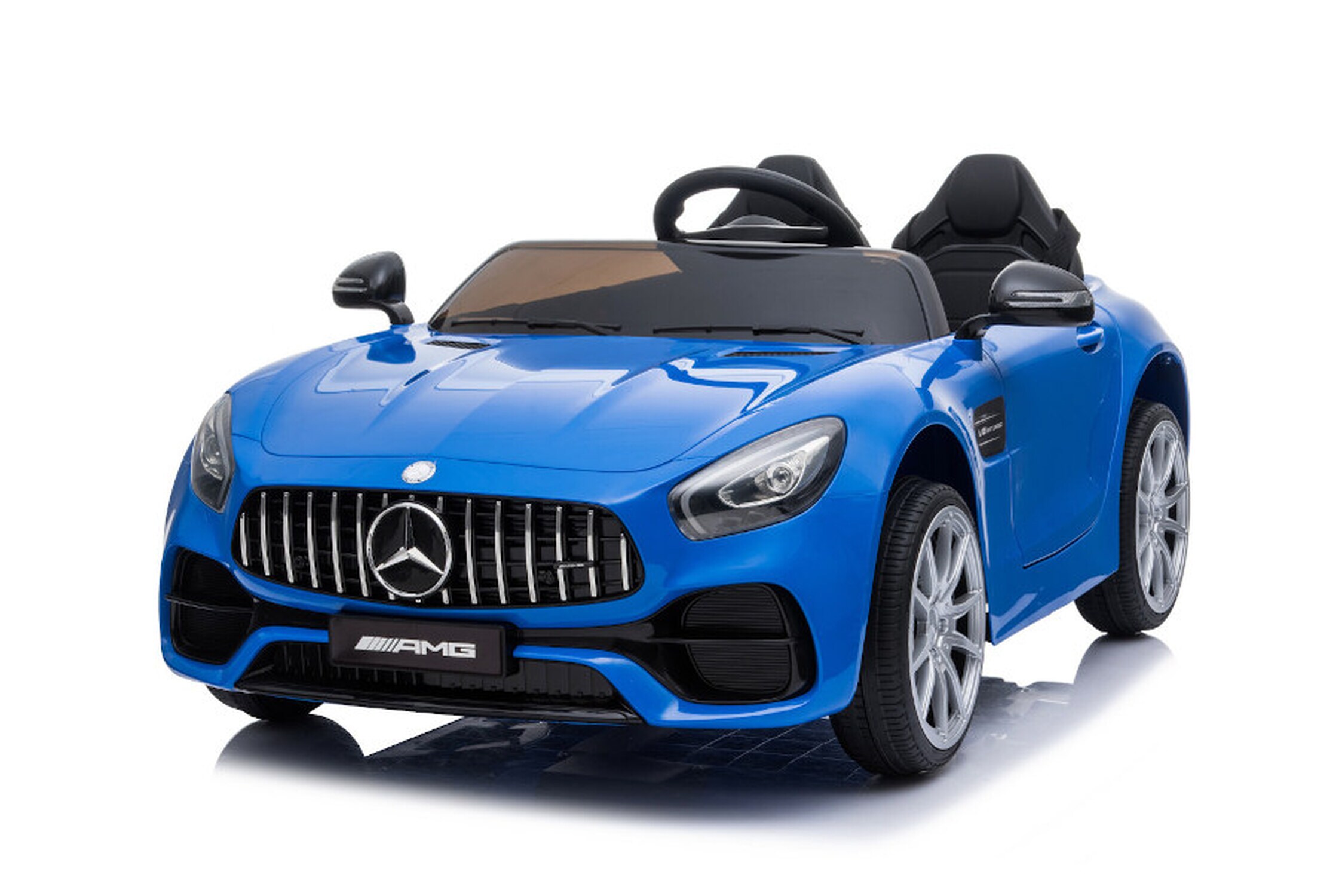 TPFLiving Elektro-Kinderauto Mercedes GT AMG Doppelsitzer blau - Kinderauto - Elektroauto - Ledersitz und Sicherheitsgurt - Bild 1