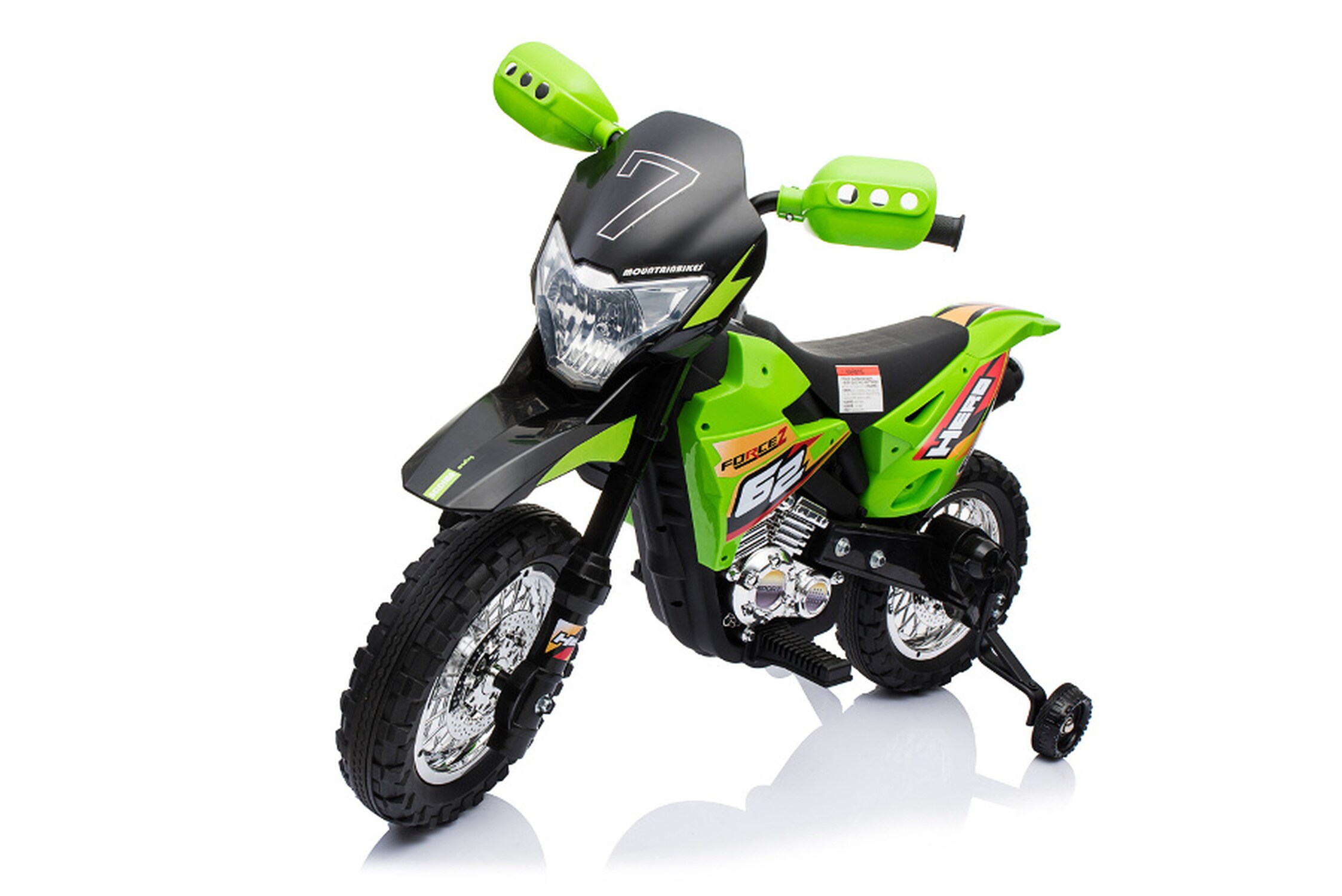 TPFLiving Elektro-Kindermotorrad Cross  gr&uuml;n - Kindermotorrad - Elektromotorrad - St&uuml;tzr&auml;der - Bild 1