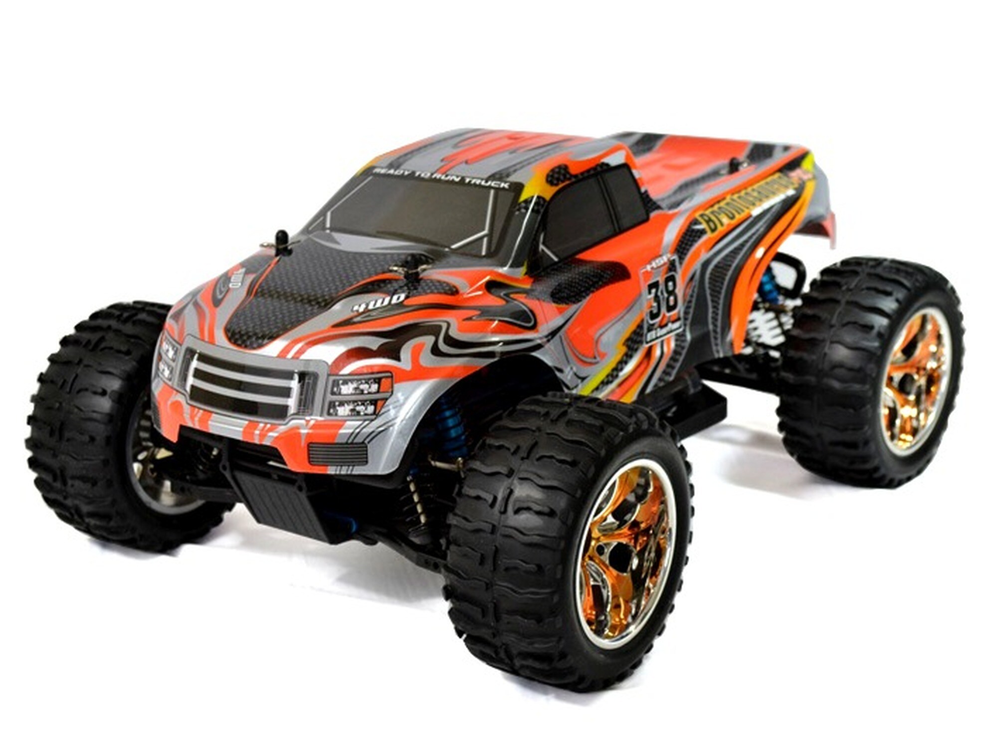 TPFLiving RC-Monstertruck HSP Brontosaurus Pro 2  orange - RC Monstertruck - Ferngesteuertes Fahrzeug - RC-Auto - Ma&szlig;stab: 1:10 - Bild 1