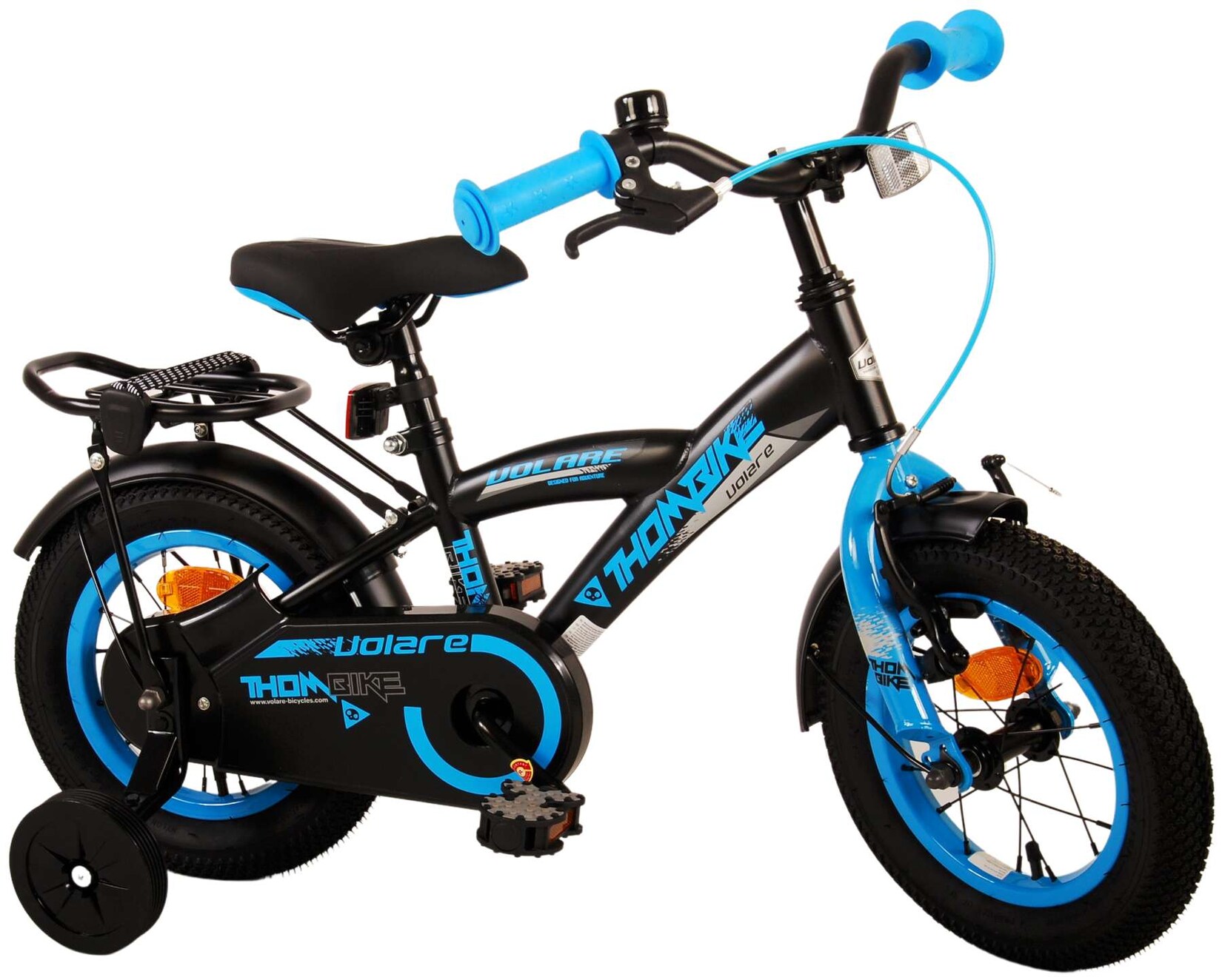 TPFSports Thombike Kinderfahrrad - Jungen - 12 Zoll - Rücktritt + Handbremse - Schwarz/Orange