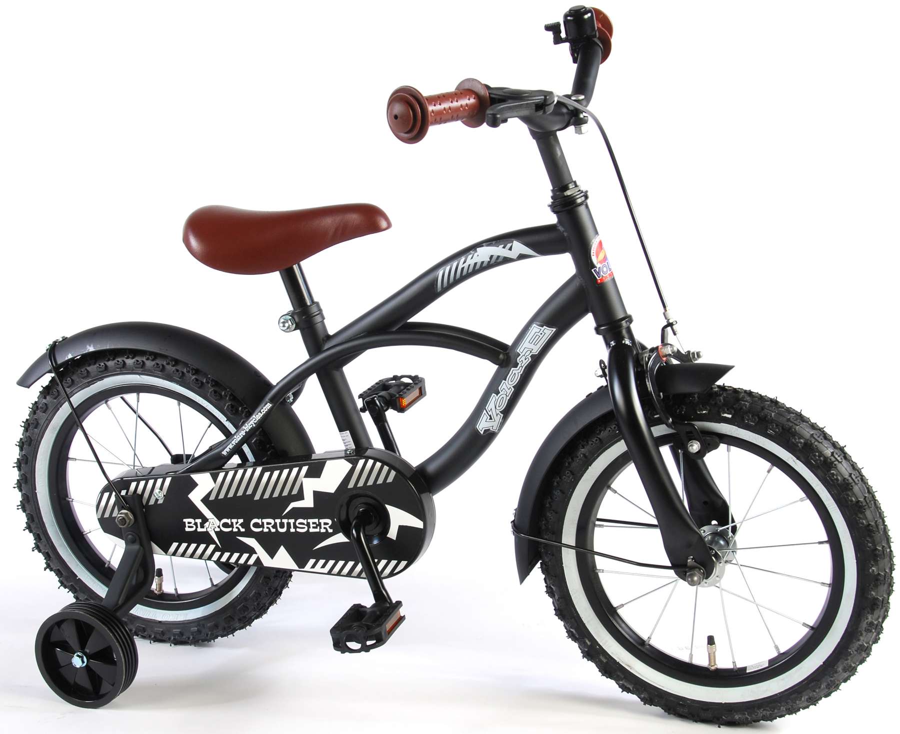 TPFSports Black Cruiser Kinderfahrrad - Jungen - 14 Zoll - R&uuml;cktritt + Handbremse - Schwarz - Bild 1