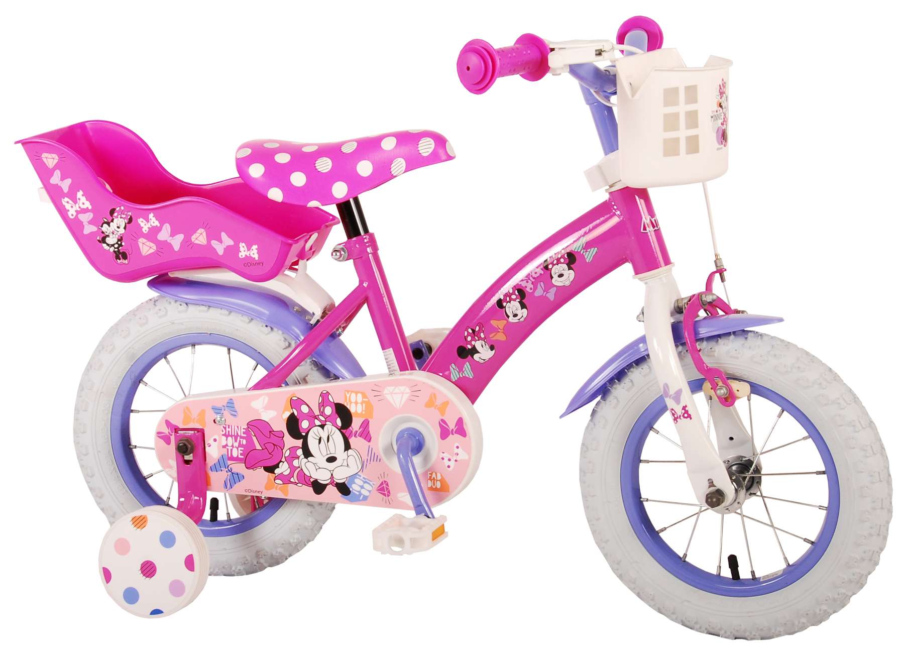 TPFSports Disney Minnie Cutest Ever! Kinderfahrrad - M&auml;dchen - 12 Zoll - R&uuml;cktritt + Handbremse - Rosa - Bild 1