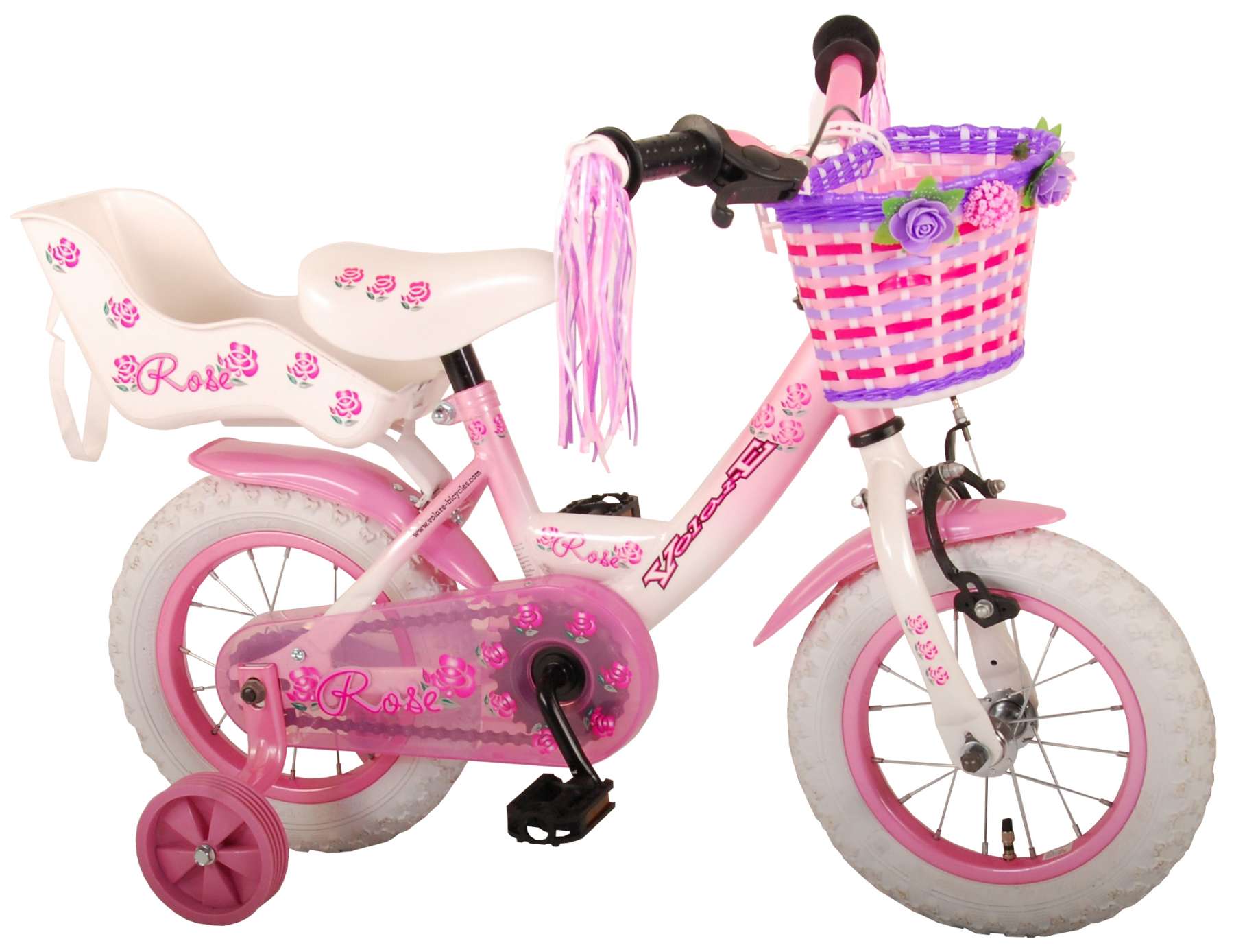 TPFSports Rose Kinderfahrrad - M&auml;dchen - 12 Zoll - R&uuml;cktritt + Handbremse - Pink - Bild 1