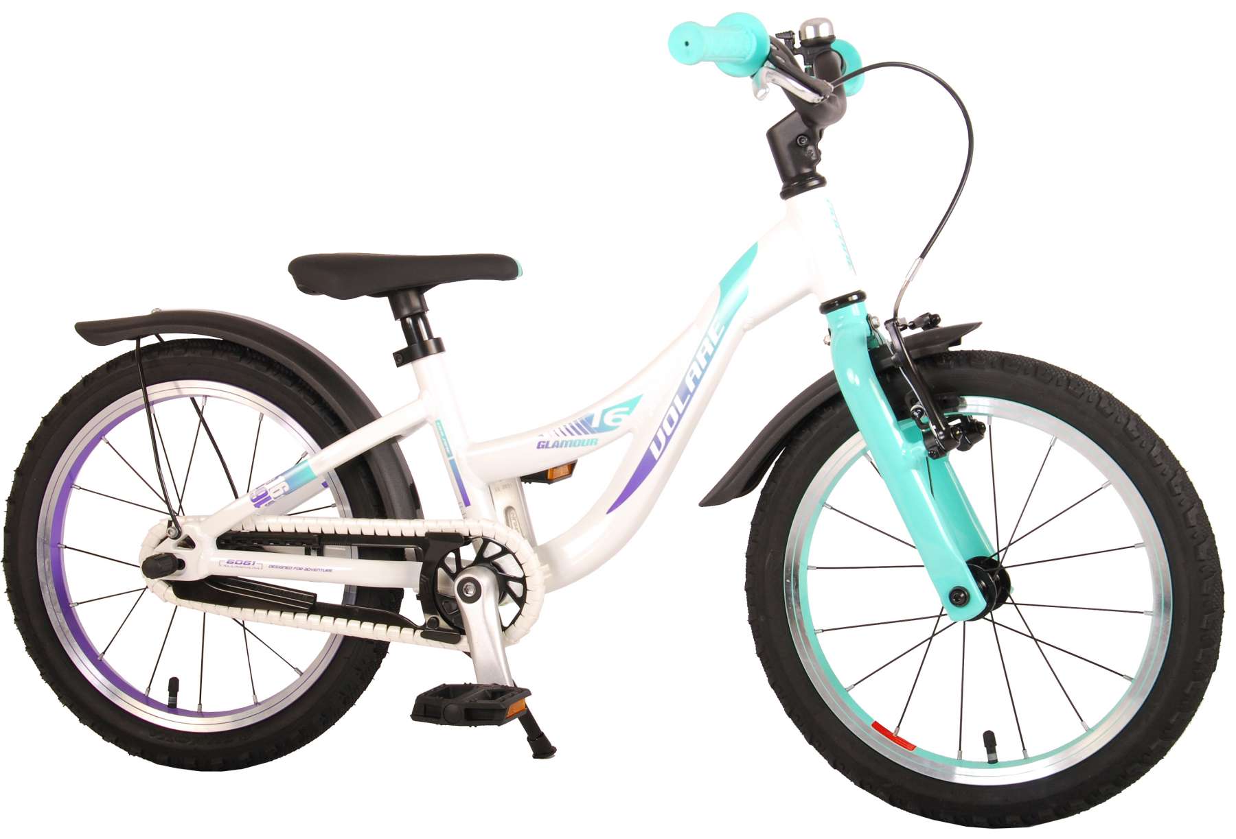 TPFSports Glamour Kinderfahrrad - M&auml;dchen - 16 Zoll - R&uuml;cktritt + Handbremse - Perlmutt Mintgr&uuml;n - Bild 1