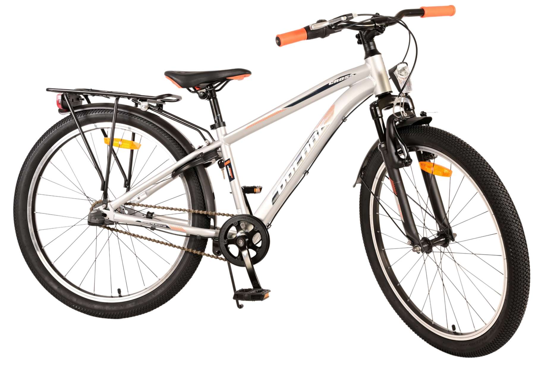 TPFSports Cross Kinderfahrrad - Jungen - R&uuml;cktritt + Handbremse - 3 G&auml;nge - 24 Zoll - Grau - Bild 1