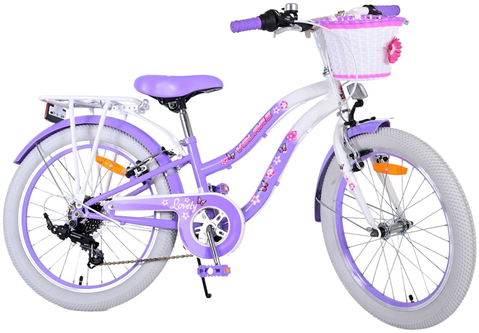 TPFSports Lovely Kinderfahrrad - Mädchen - 20 Zoll - 2 Handbremsen - 7 Gänge - Lila