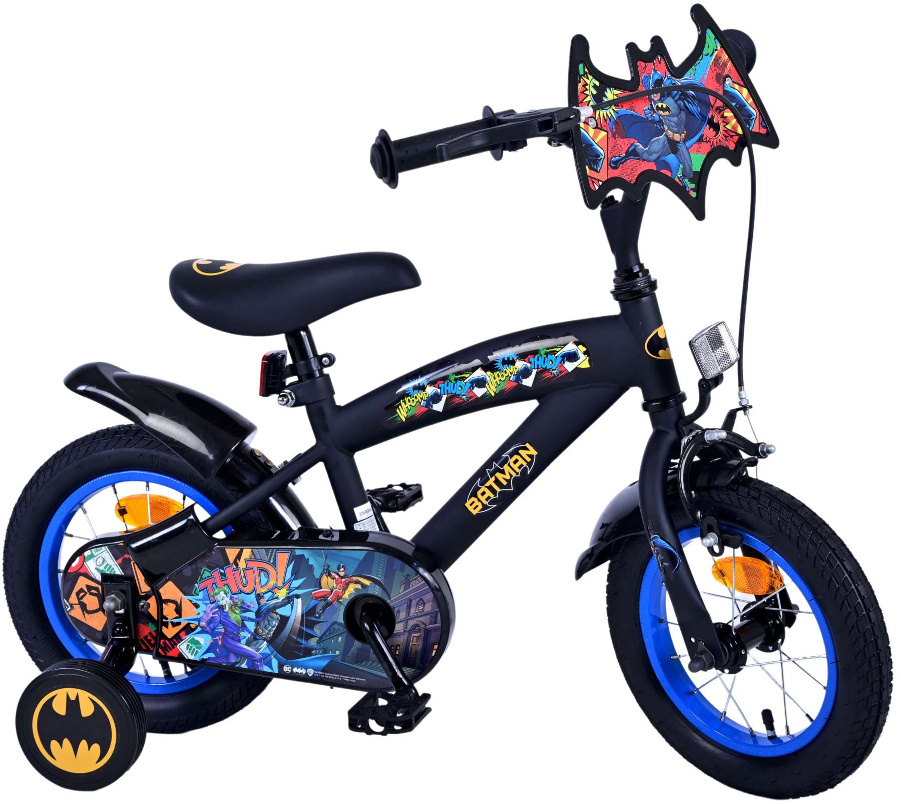 TPFSports DC Batman Kinderfahrrad - Jungen - 12 Zoll - R&uuml;cktritt + Handbremse- Schwarz - Bild 1