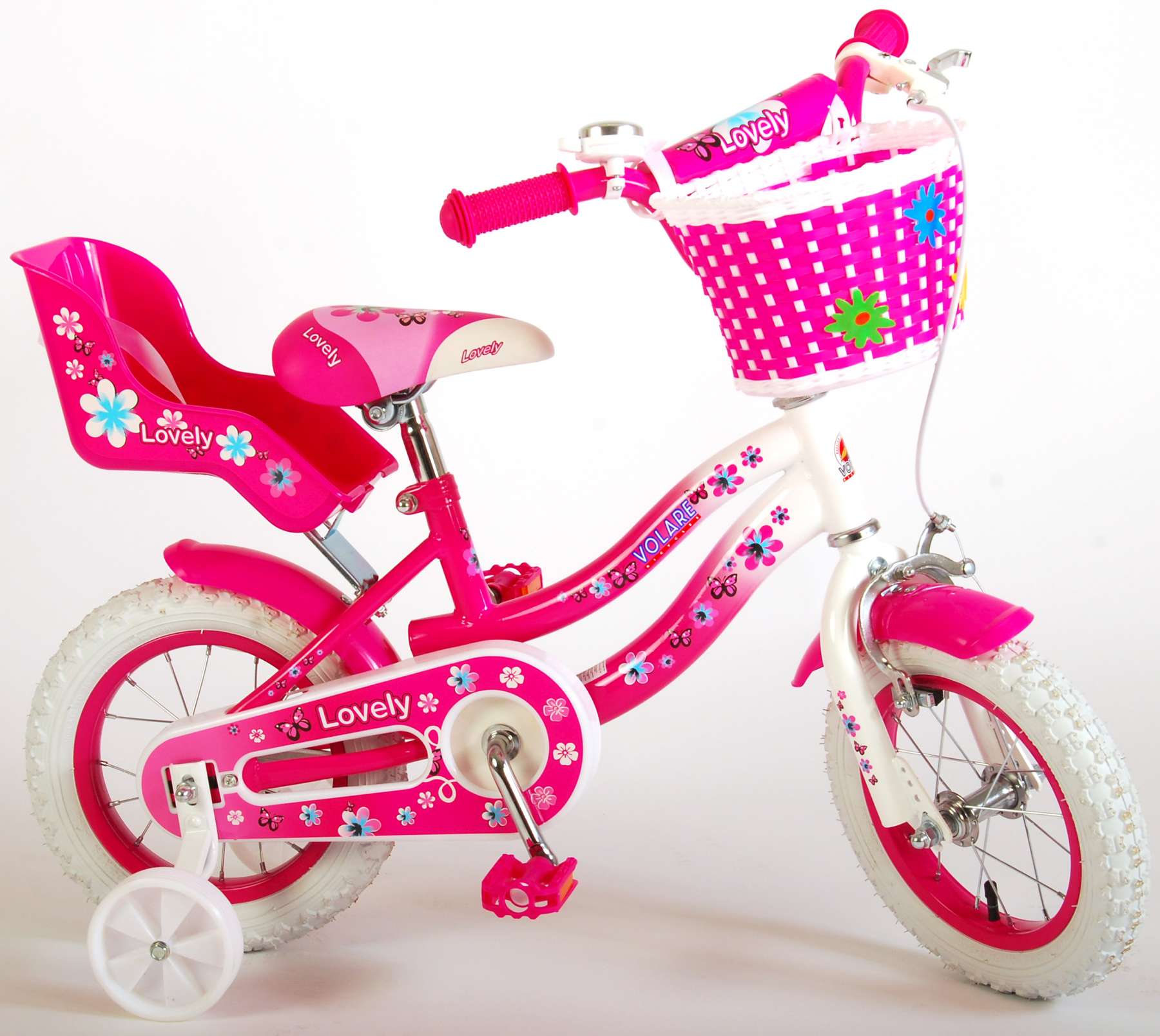 TPFSports Lovely Kinderfahrrad - M&auml;dchen - 12 Zoll - 2 Handbremsen - Rosa Wei&szlig; - Bild 1