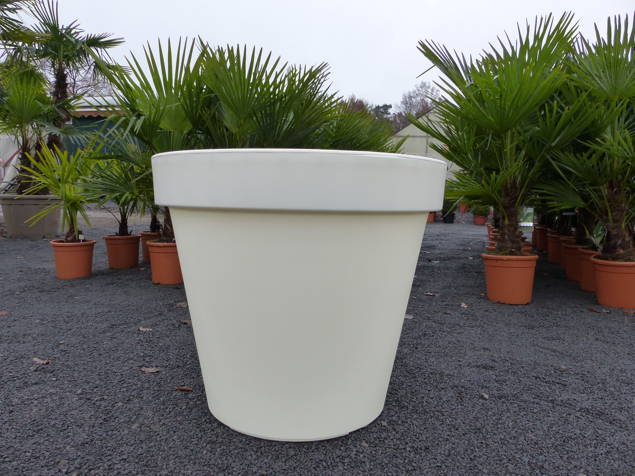 E&K &Uuml;bertopf &Oslash; 80 cm Pflanztopf Blumentopf Pflanzk&uuml;bel "Ecken und Kanten" K&uuml;bel - Farben: anthrazit, weiss, grau XXL gro&szlig; - Bild 1