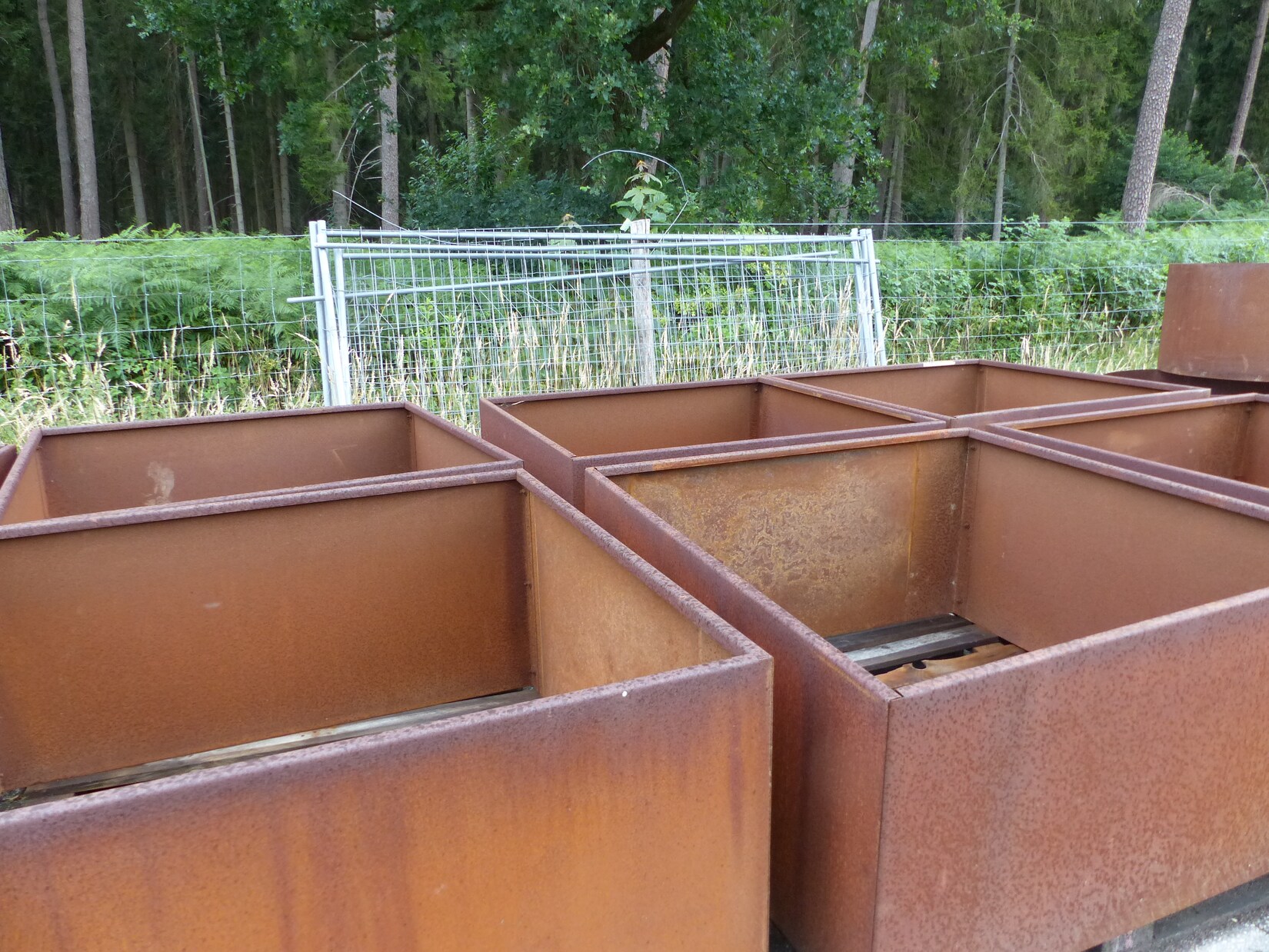 Cortenstahl Pflanzring quadratisch 90x90x60 Rostkübel Rost Stahl Kübel Blumenkübel XXL | 04251740110412