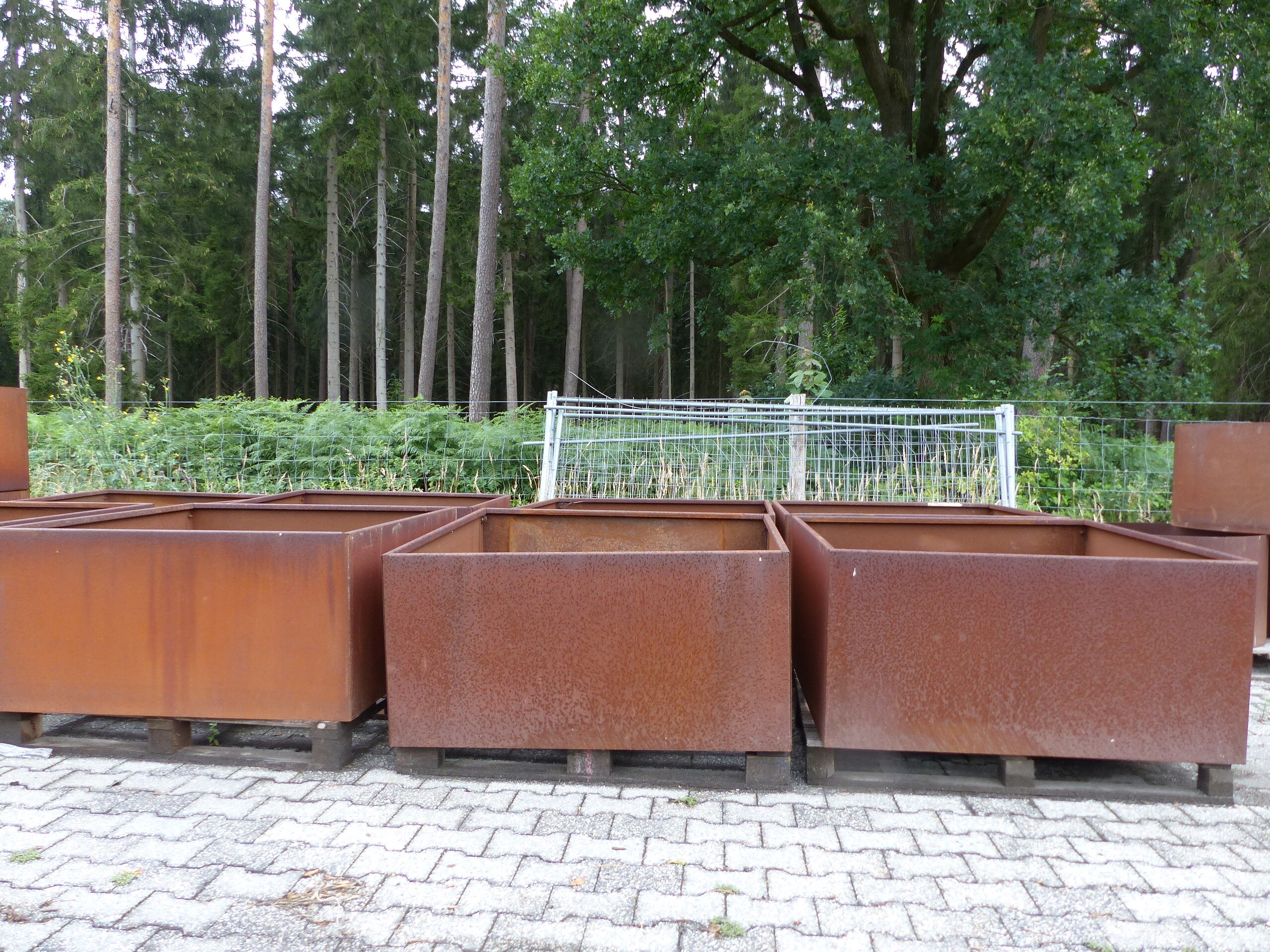 Cortenstahl Pflanzring quadratisch 120x120x60 Rostk&uuml;bel Rost Stahl K&uuml;bel Blumenk&uuml;bel XXL - Bild 1