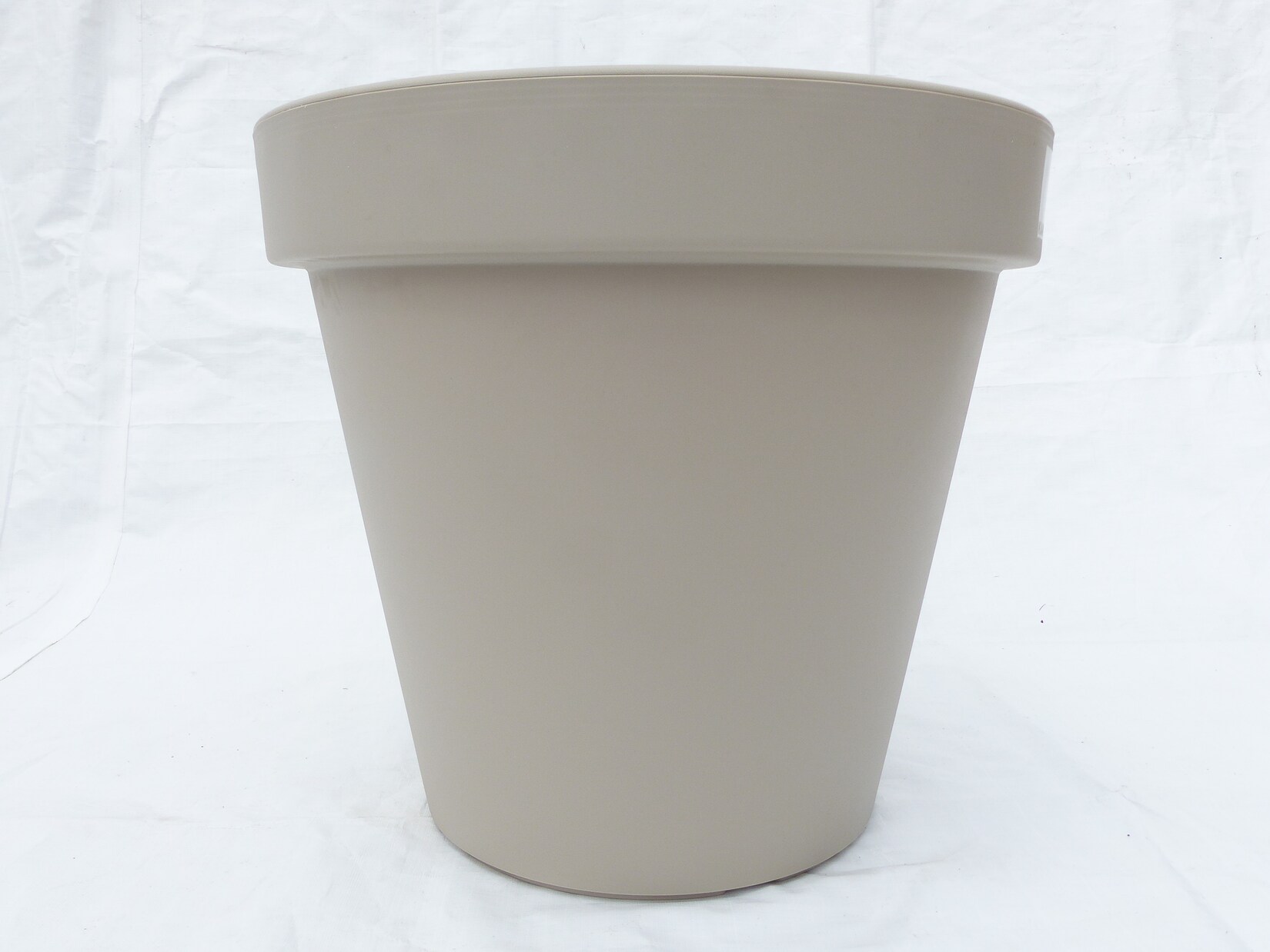 Pflanzkübel E&K, beige, Taupe rund Ø80cm, Pflanztopf Blumentopf Kübel XXL groß outdoor indoor
