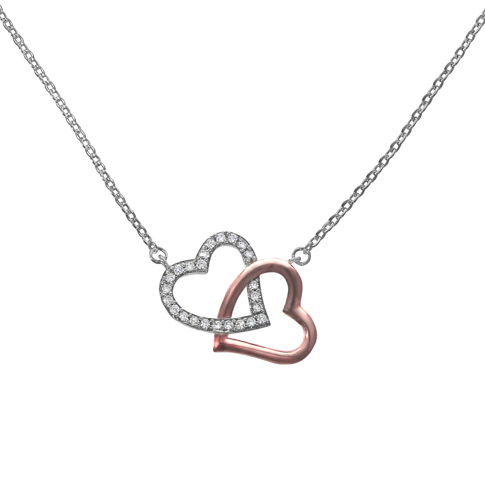 Zeeme Silber Collier 925 Silber Herz Zirkonia