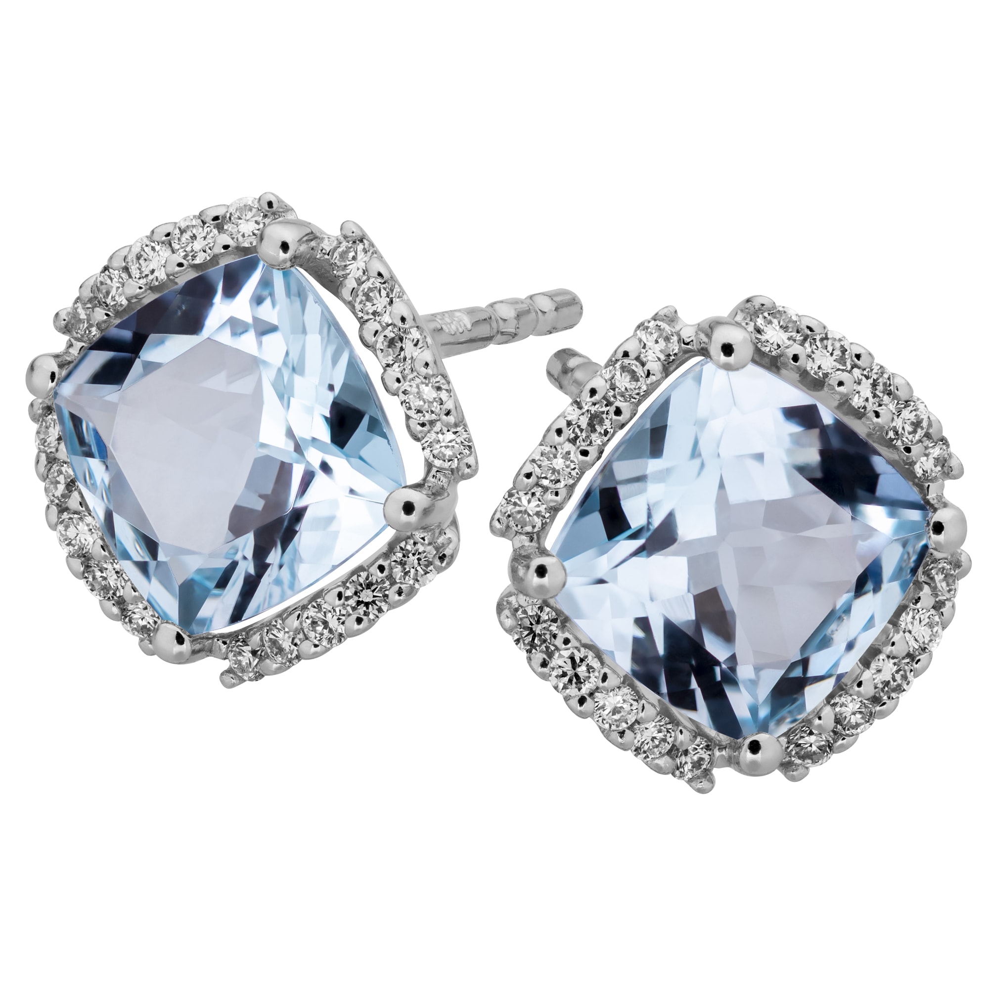 Orolino Ohrringe Gold 585 mit Blautopas (beh.) + 40 Brillanten zus. 0,16ct. - Bild 1