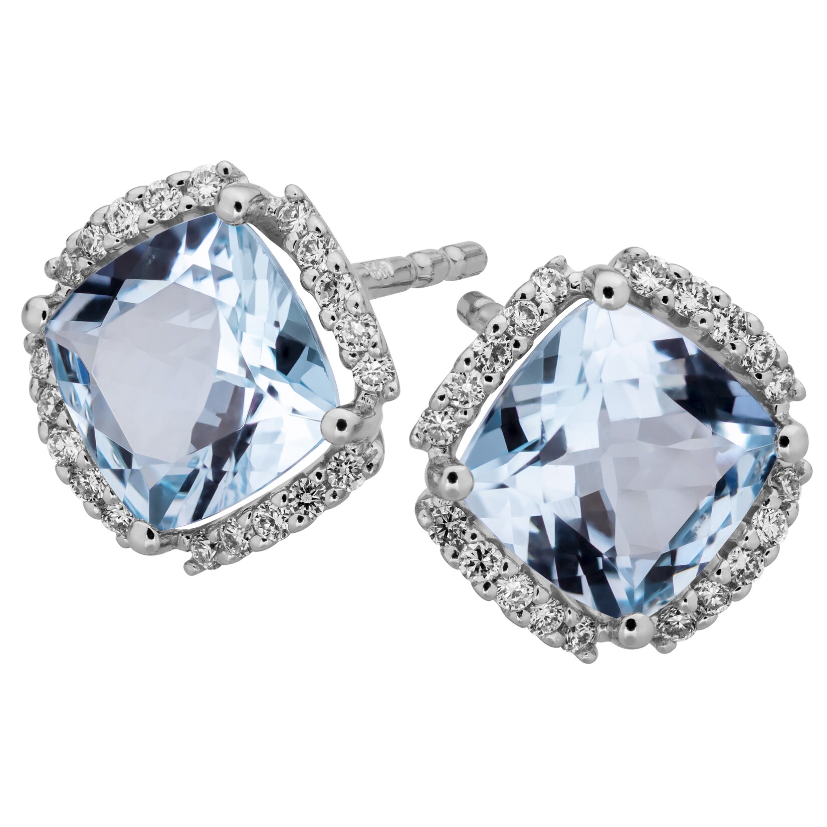 Orolino Ohrringe Gold 585 mit Blautopas (beh.) + 40 Brillanten zus. 0,16ct. | 04006046335256