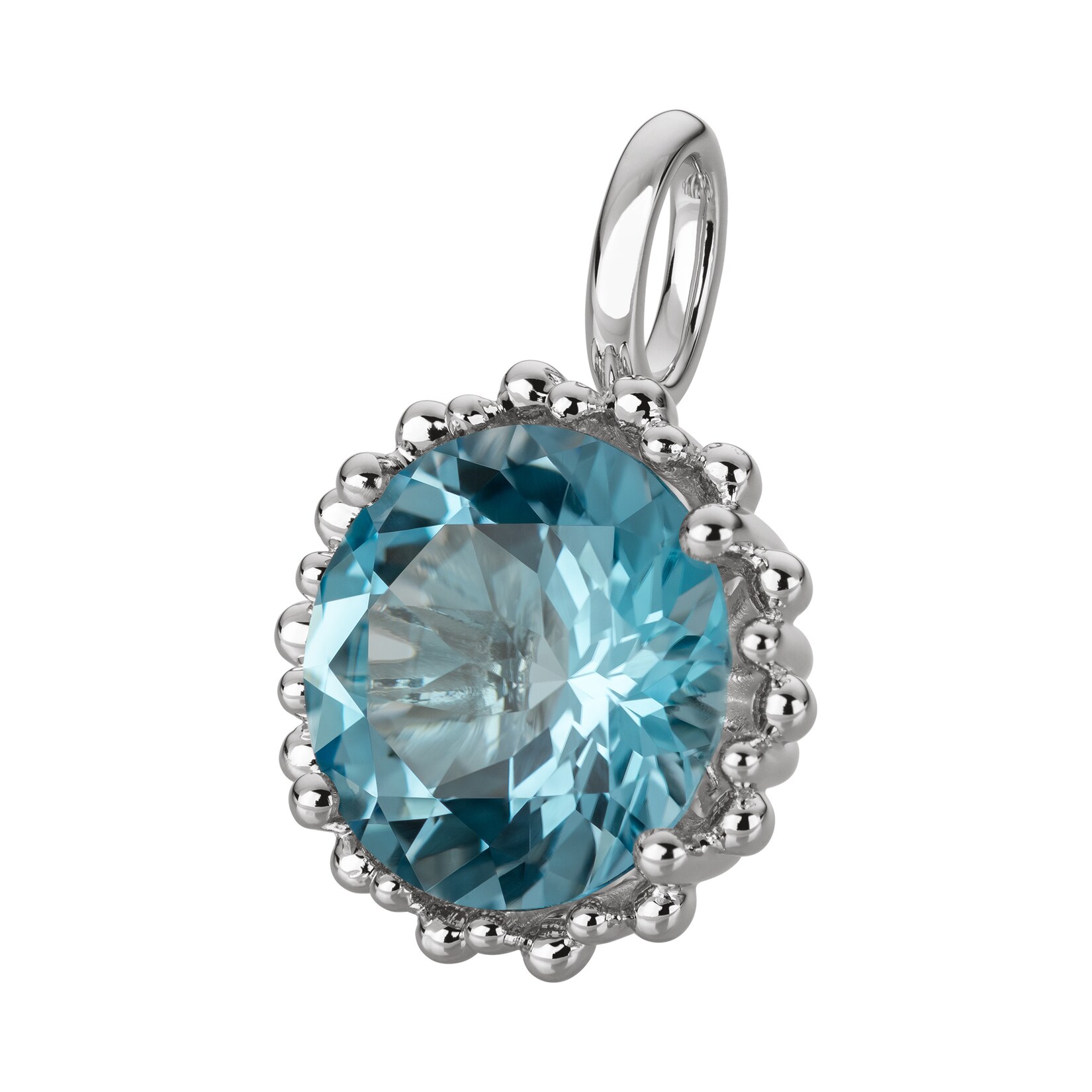 Orolino Anhänger 585 Gold mit Topas blau (beh.) 11,5mm rund | 04006046374033