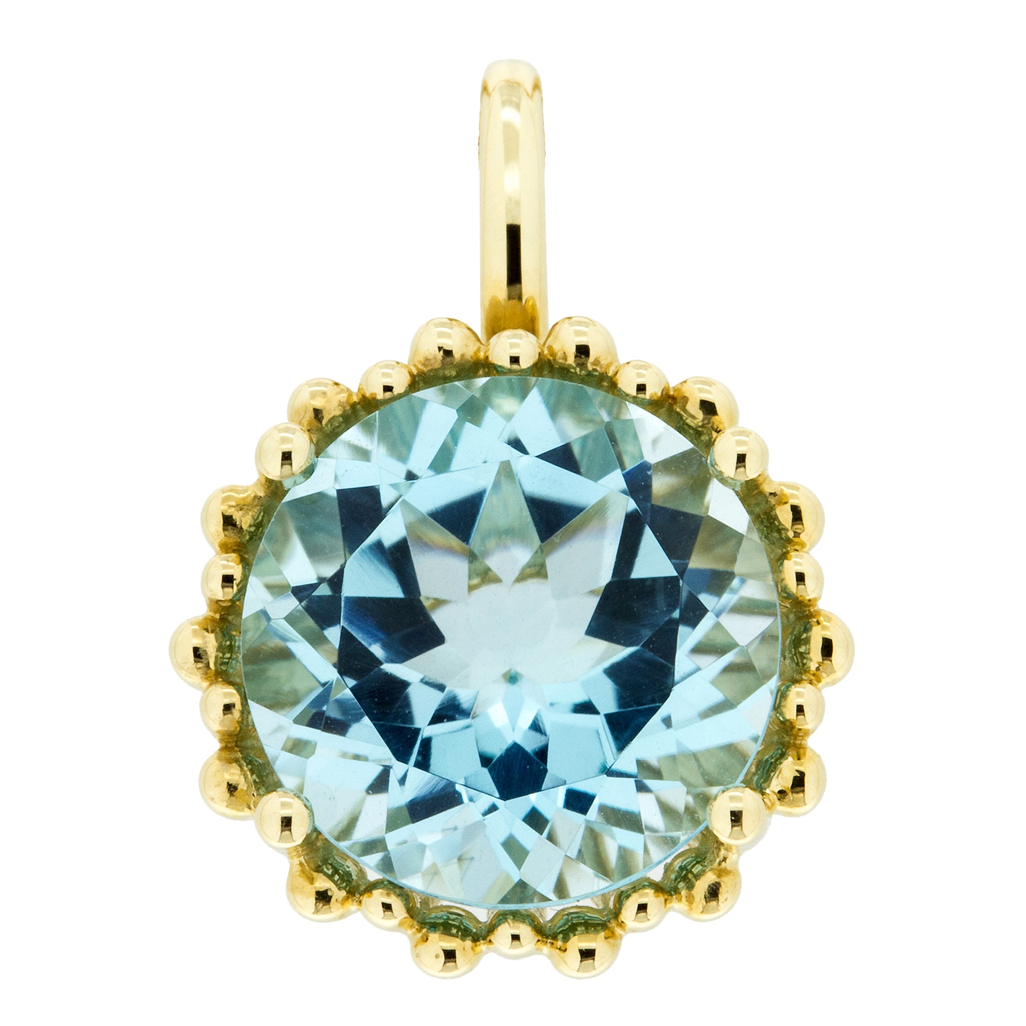 Orolino Anh&auml;nger 585 Gold mit Topas blau (beh.) 11,5mm rund - Bild 1