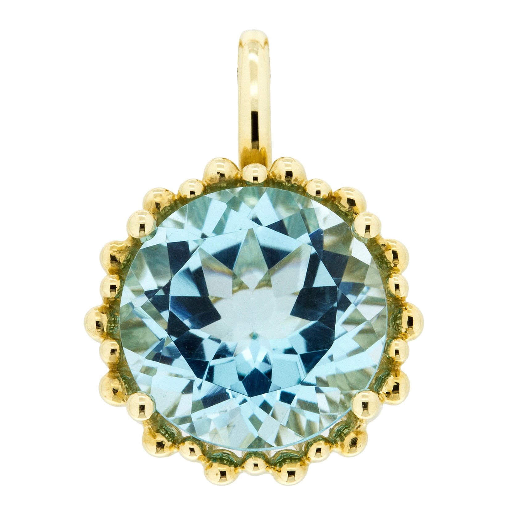 Orolino Anhänger 585 Gold mit Topas blau (beh.) 11,5mm rund | 04006046374040