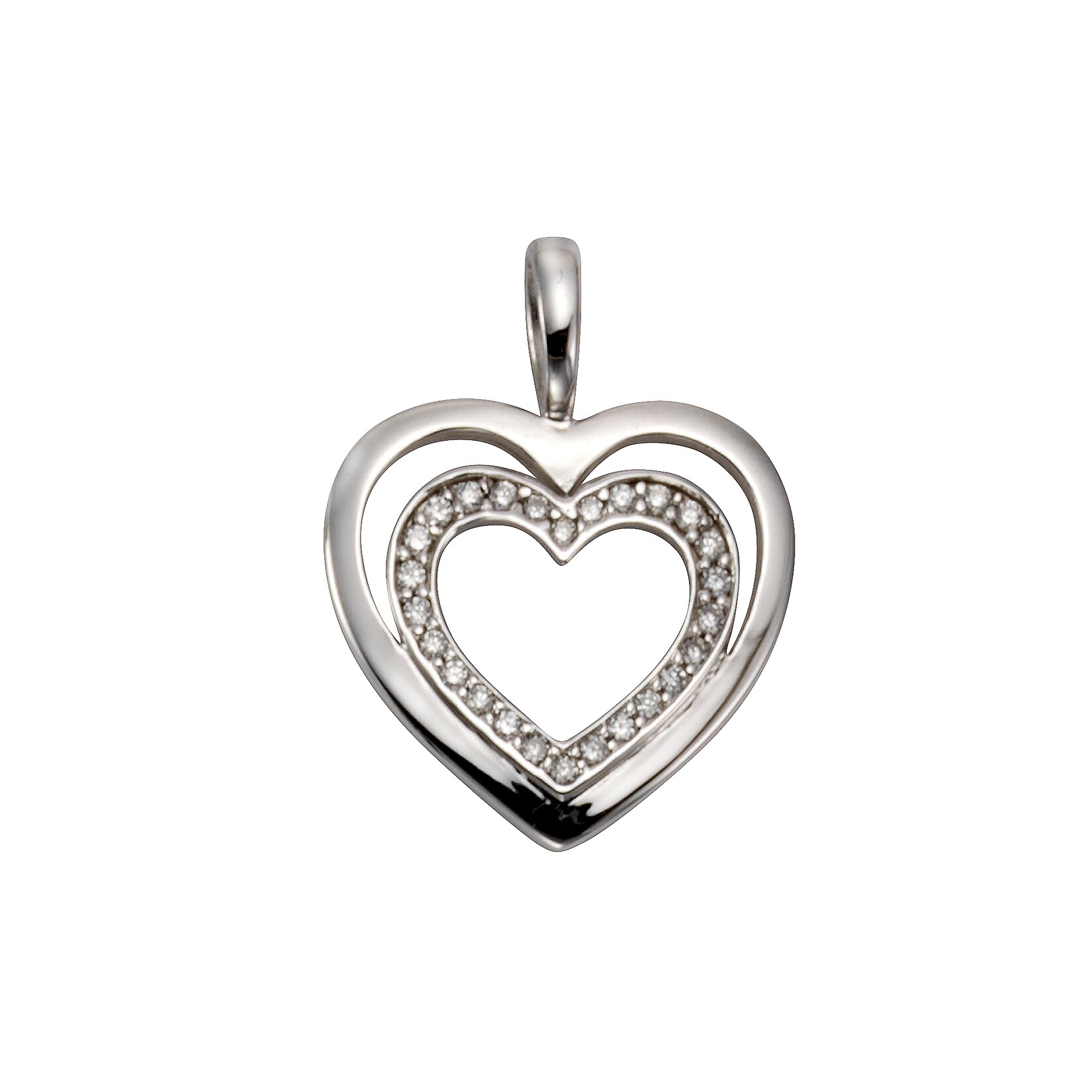 Orolino Anhänger Gold 585 Herz-Motiv mit 26 Brillanten zus. 0,11ct. | 04006046304450