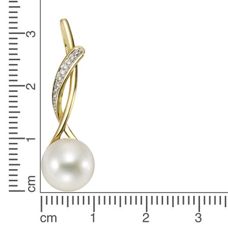Orolino Anhänger 585 Perle Gold Brillanten bei 9,5-10mm kaufen + online Netto 0,03ct
