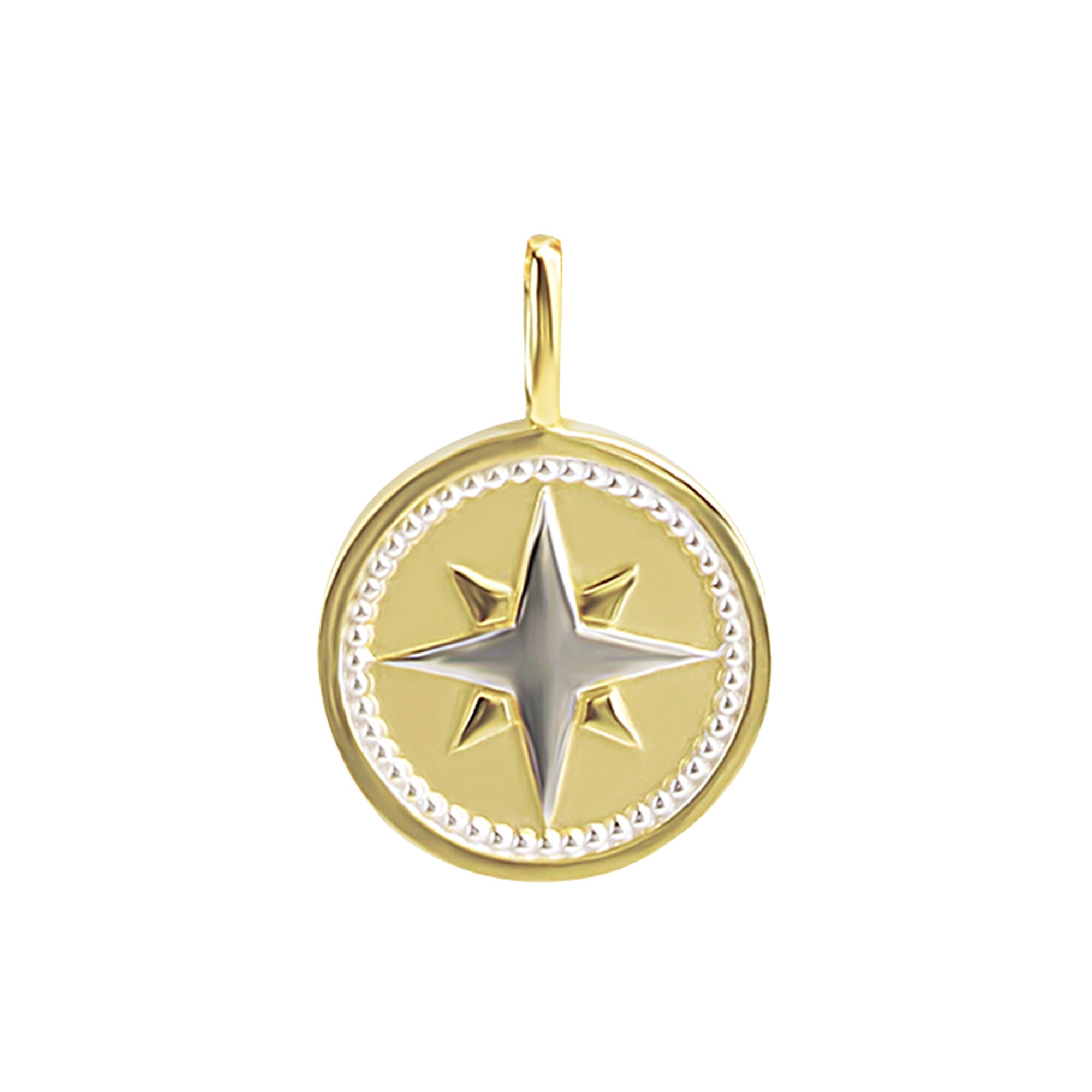 Orolino Anh&auml;nger 375 Gold zweifarbig mit Windrosen-Motiv - Bild 1