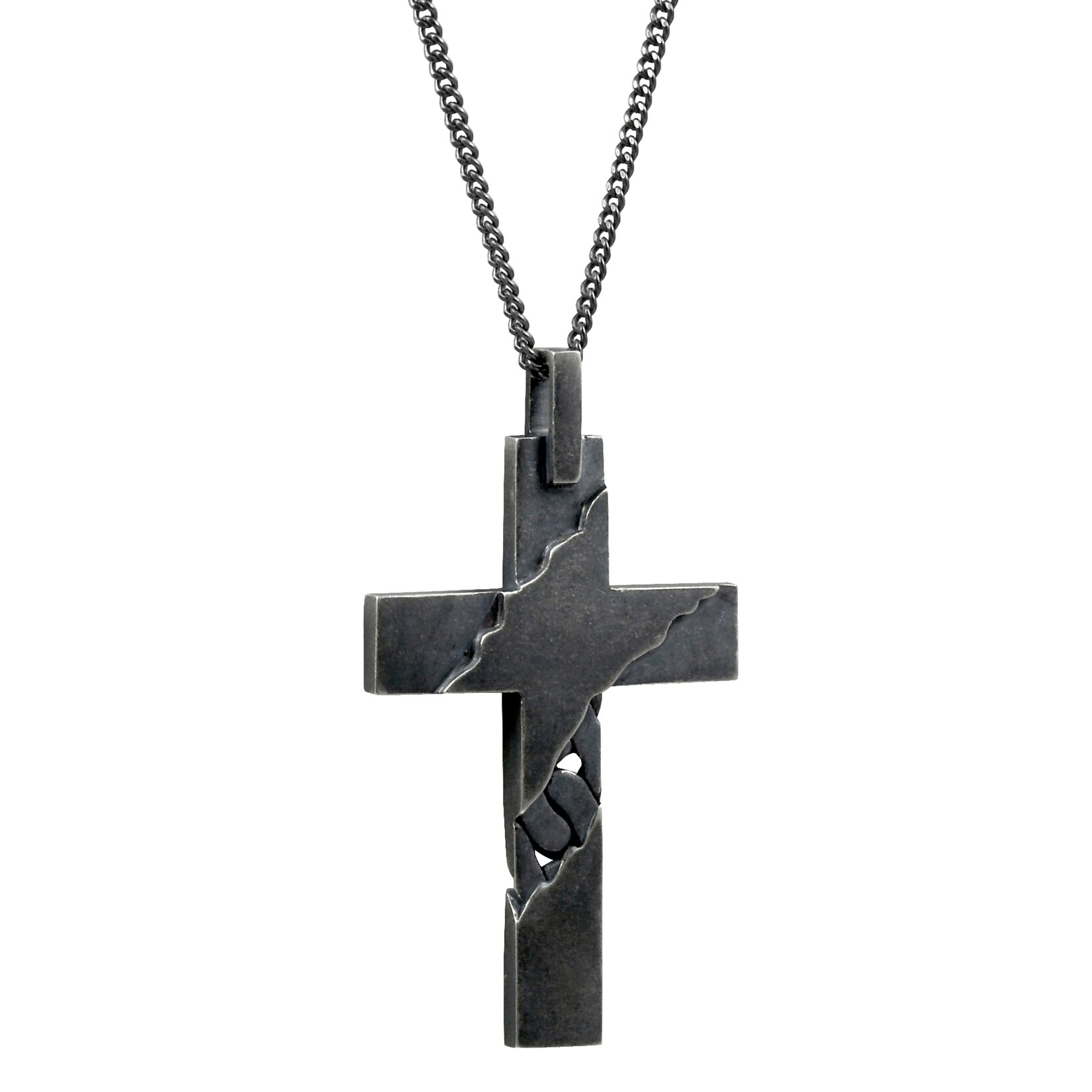 cai Halskette 925 Sterling Silber oxidiert Kreuz | 04045228728332