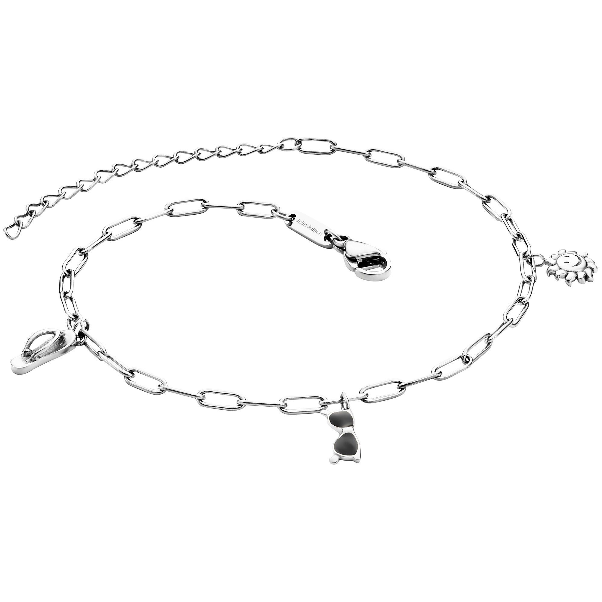 Julie Julsen Fu&szlig;kette Edelstahl rhodiniert - Bild 1