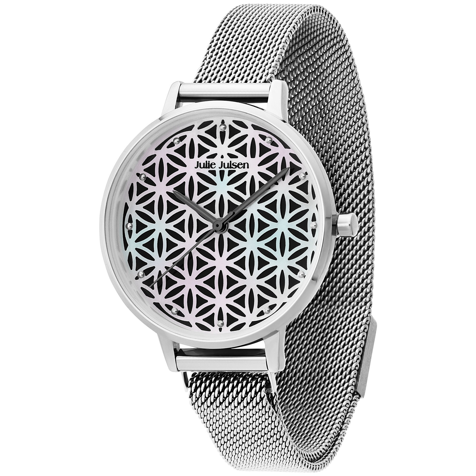 Julie Julsen Damenuhr Edelstahl silberfarben Attraction Flower of Life silver - Bild 1