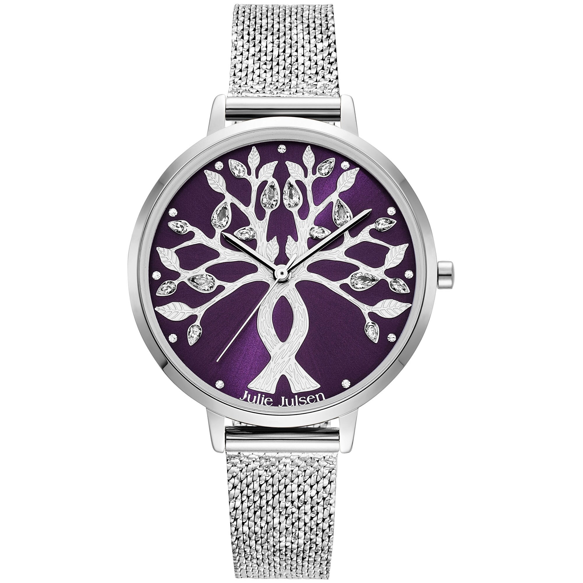 Julie Julsen Damenuhr Edelstahl silberfarben Tree of Love silver purple - Bild 1