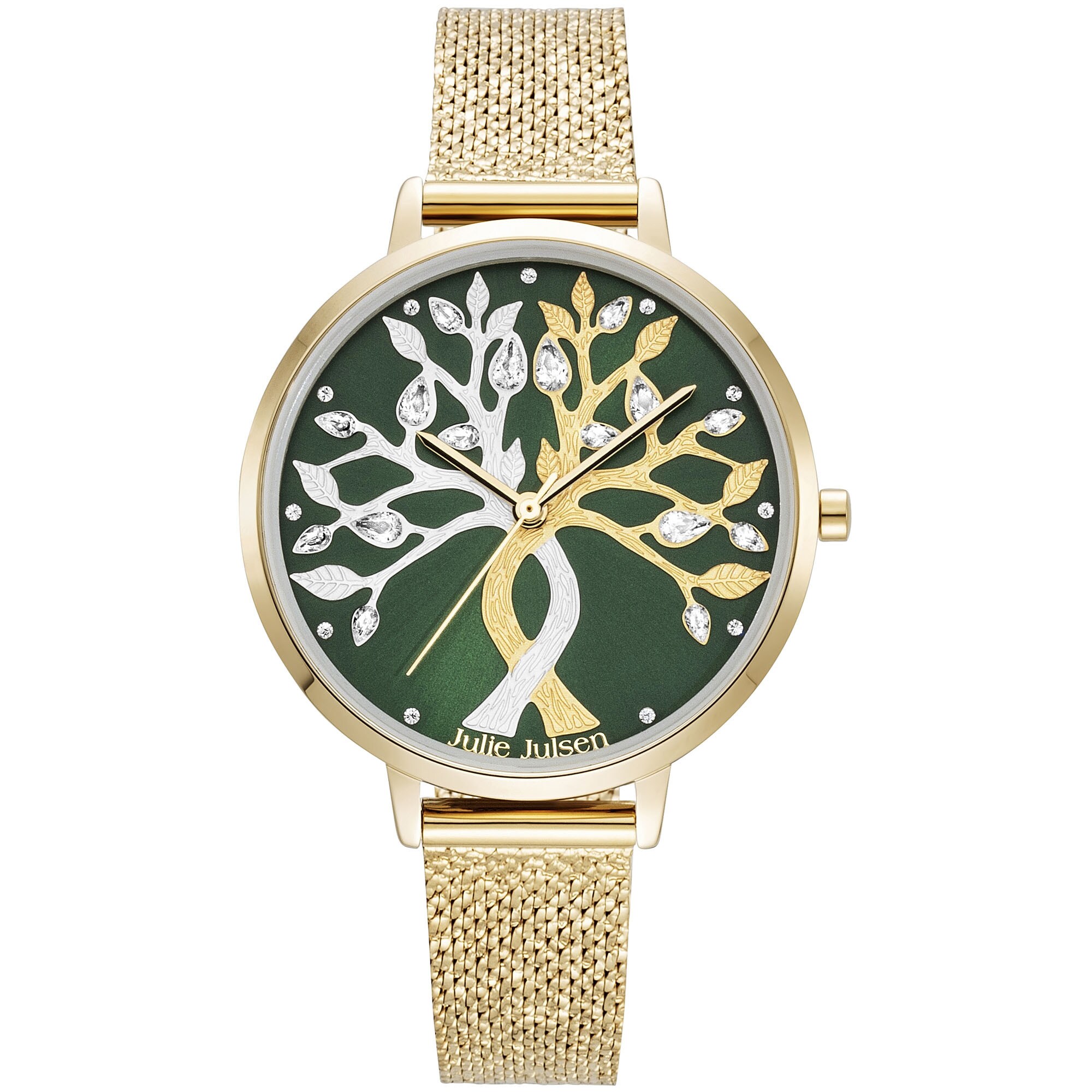 Julie Julsen Damenuhr Edelstahl goldfarben Tree of Love gold emerald - Bild 1