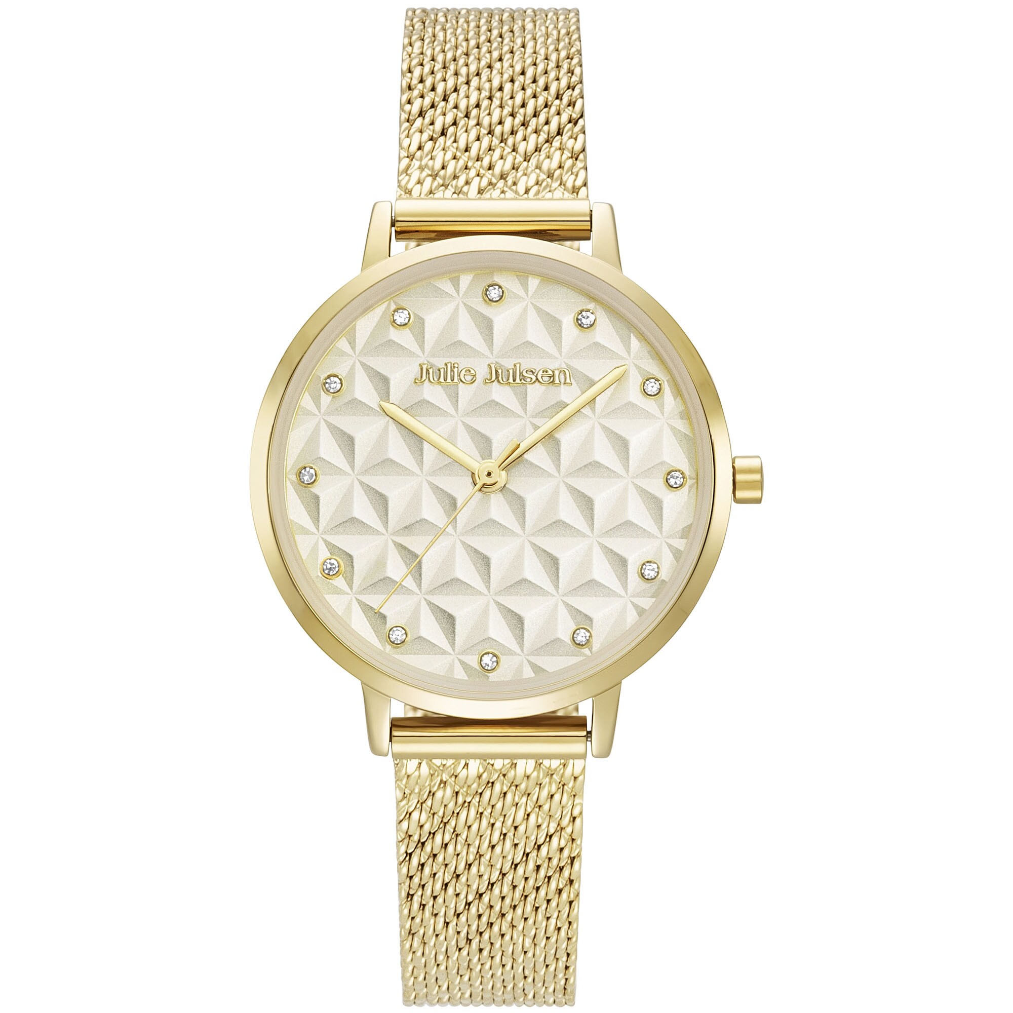 Julie Julsen Damenuhr Edelstahl goldfarben Ziffernblatt champagner 3D-Effekt - Bild 1