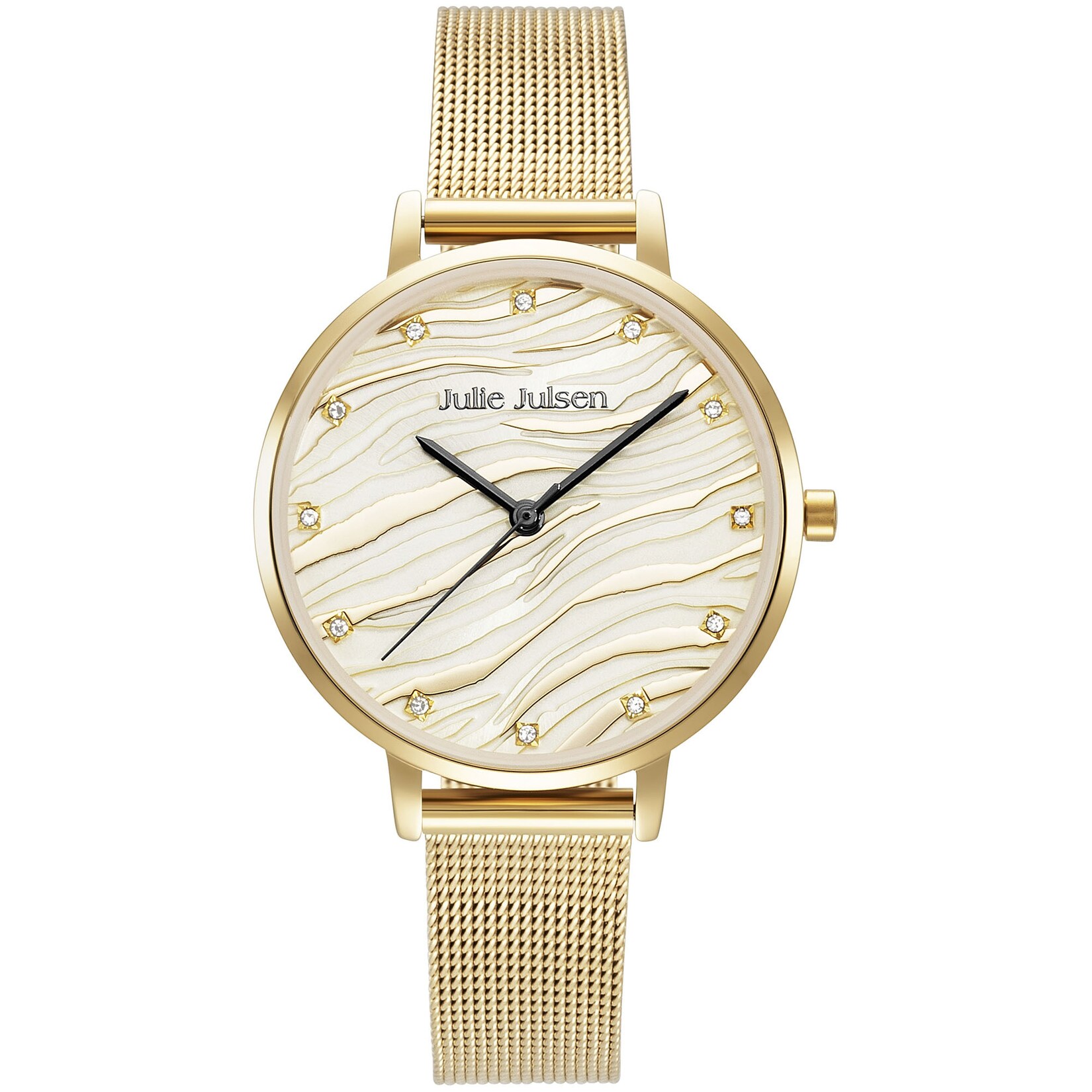 Julie Julsen Damenuhr Edelstahl goldfarben Ziffernblatt champagner Wellendesign | 09120120093346