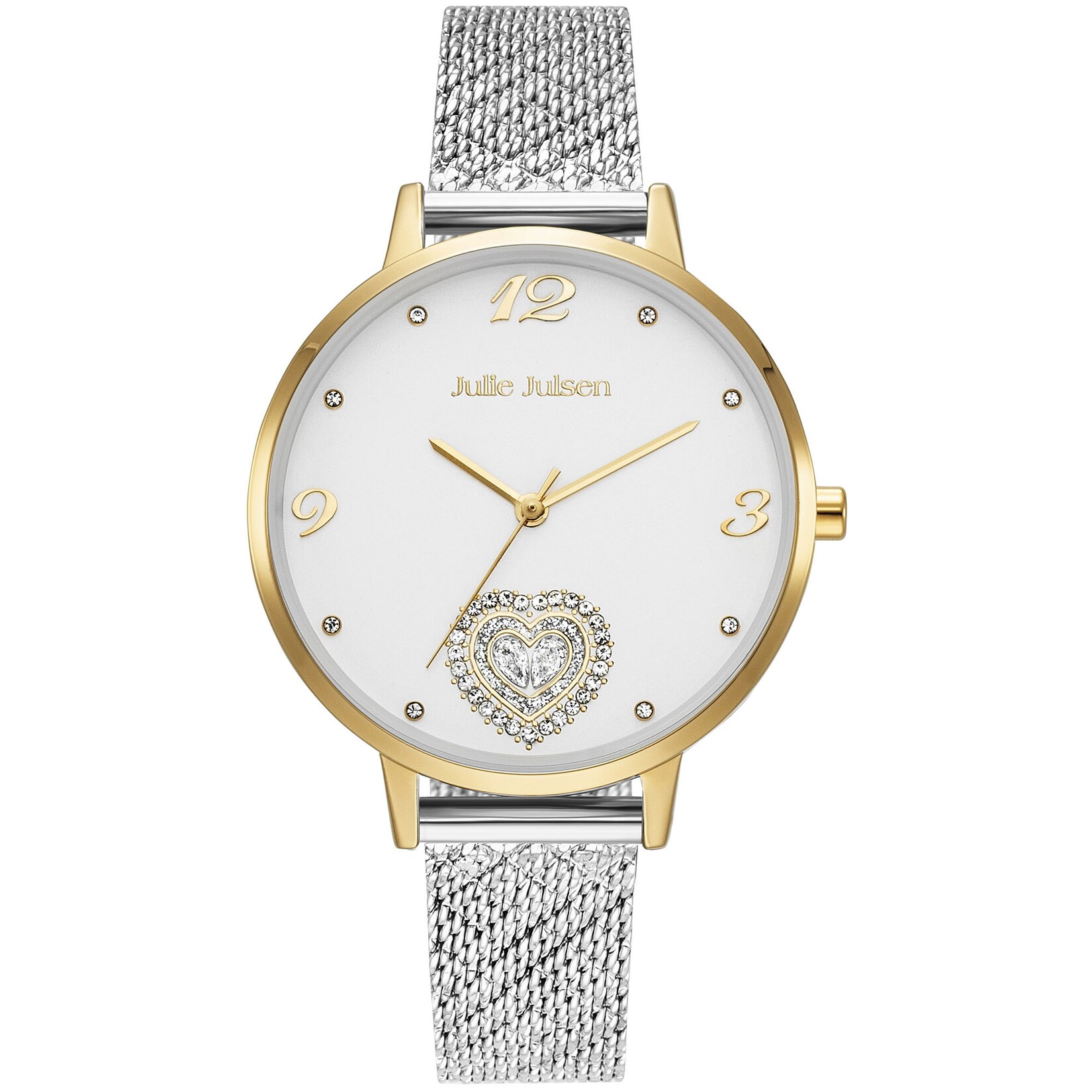 Julie Julsen Damenuhr Edelstahl bicolor mit Zirkoniaherz | 09120120094893