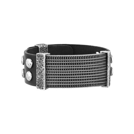 online Armband schwarzem bei mit kaufen Seven-24 Leder Edelstahl Netto